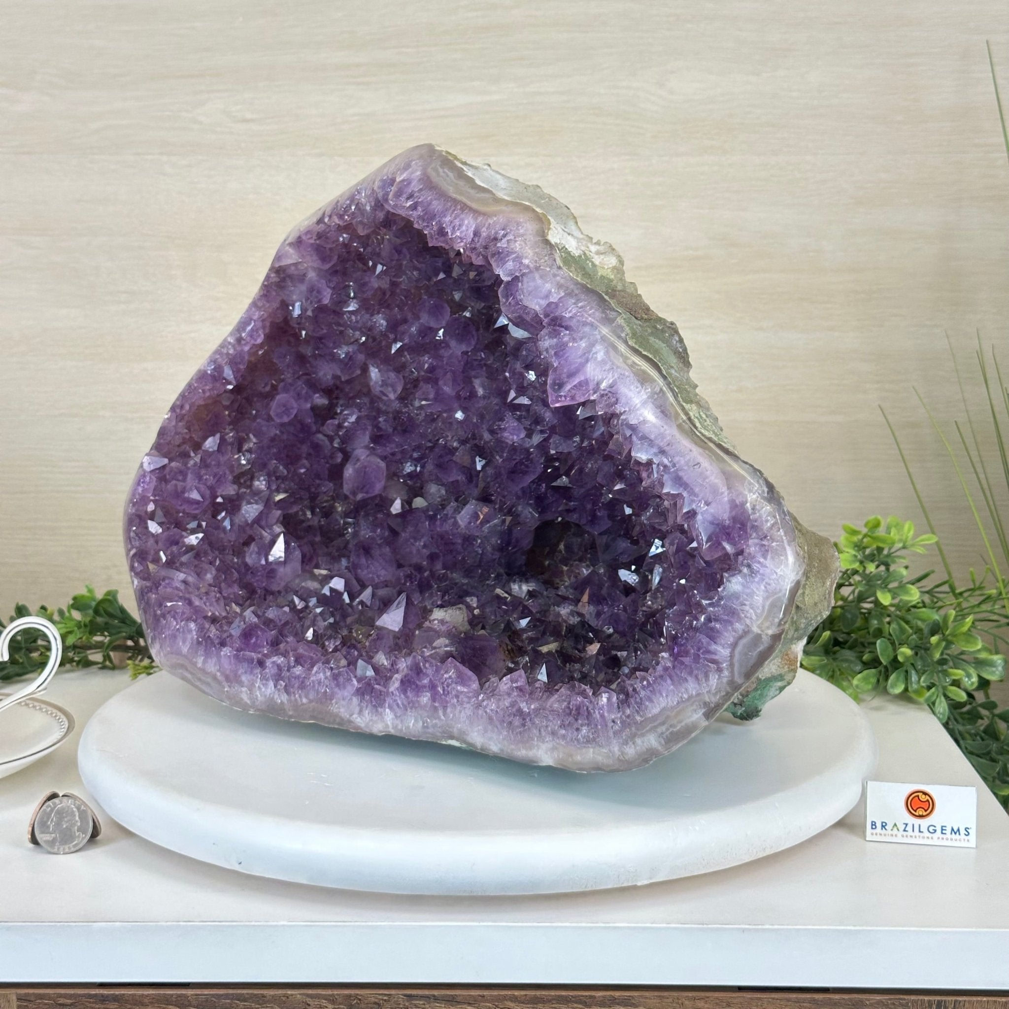 Extra Quality Brazilian Amethyst Cone, 28.7 lbs & 10.8" Tall 5619AM - 018 - Brazil GemsBrazil GemsExtra Quality Brazilian Amethyst Cone, 28.7 lbs & 10.8" Tall 5619AM - 018Crystal Cones5619AM - 018
