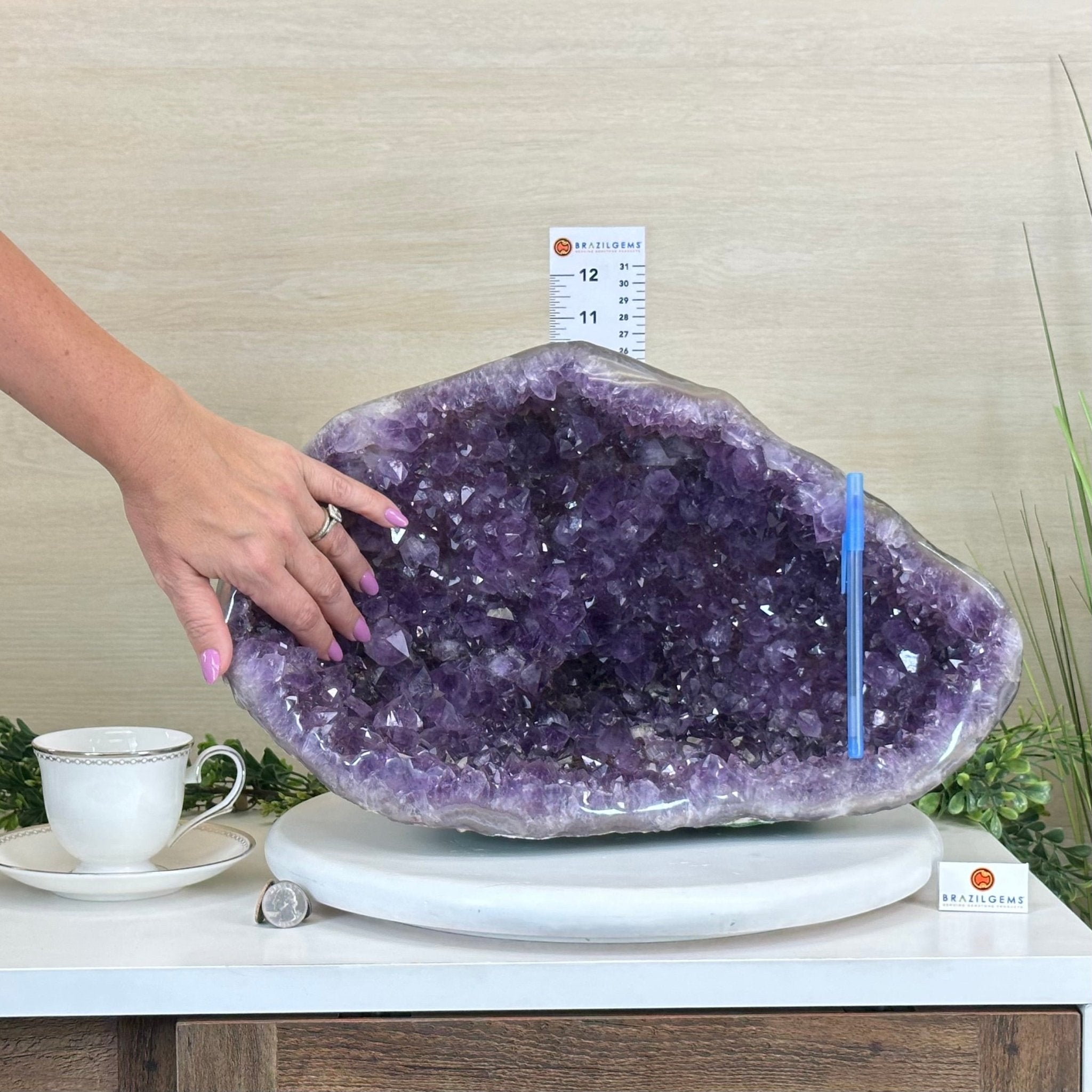 Extra Quality Brazilian Amethyst Cone, 28.7 lbs & 10.8" Tall 5619AM - 018 - Brazil GemsBrazil GemsExtra Quality Brazilian Amethyst Cone, 28.7 lbs & 10.8" Tall 5619AM - 018Crystal Cones5619AM - 018