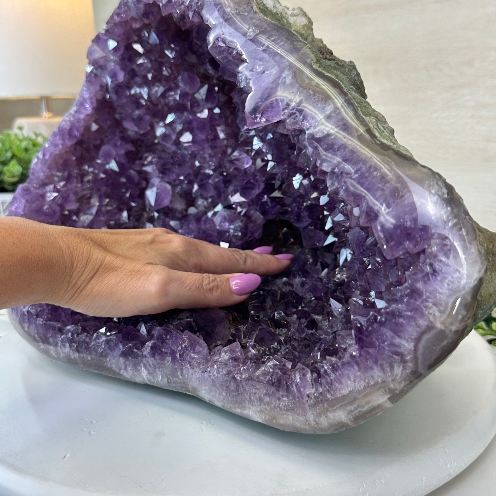 Extra Quality Brazilian Amethyst Cone, 28.7 lbs & 10.8" Tall 5619AM - 018 - Brazil GemsBrazil GemsExtra Quality Brazilian Amethyst Cone, 28.7 lbs & 10.8" Tall 5619AM - 018Crystal Cones5619AM - 018