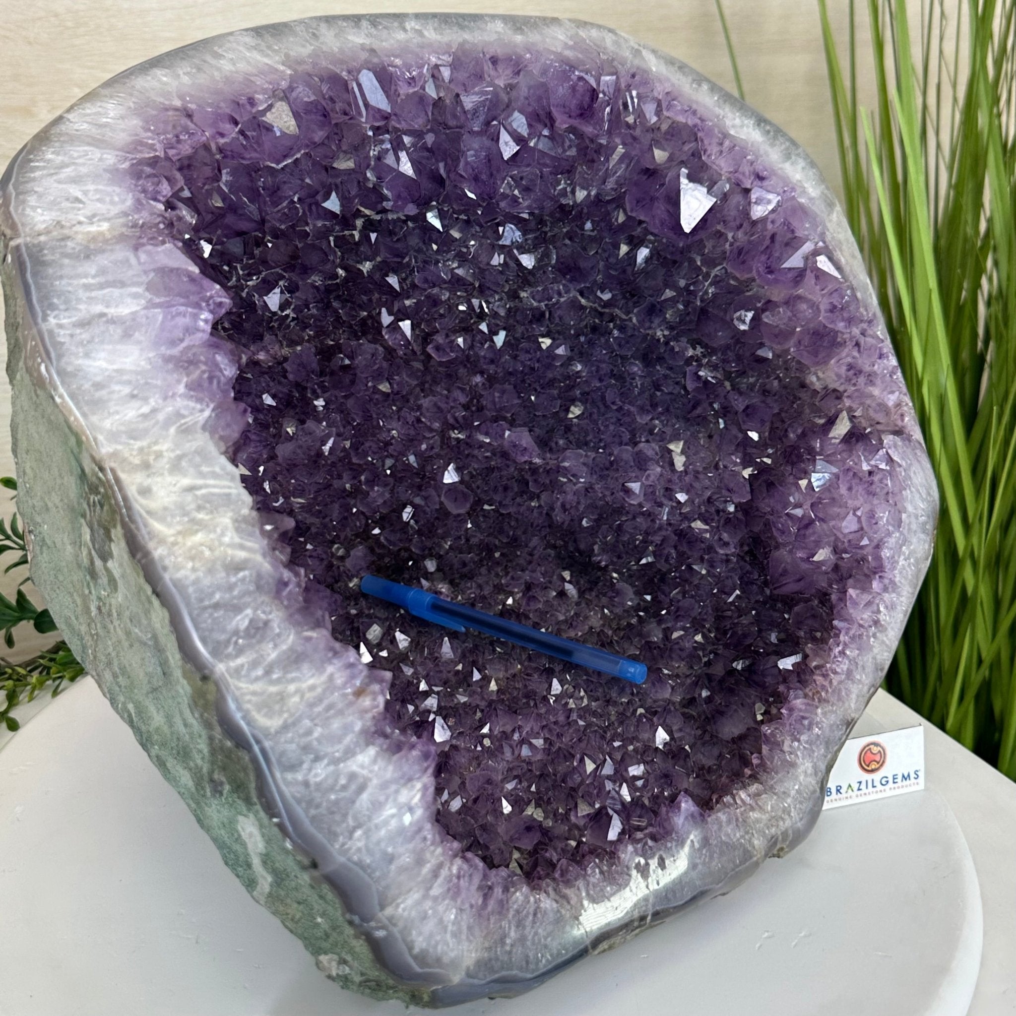 Extra Quality Brazilian Amethyst Cone, 29.4 lbs & 10.7" Tall 5619AM - 019 - Brazil GemsBrazil GemsExtra Quality Brazilian Amethyst Cone, 29.4 lbs & 10.7" Tall 5619AM - 019Crystal Cones5619AM - 019