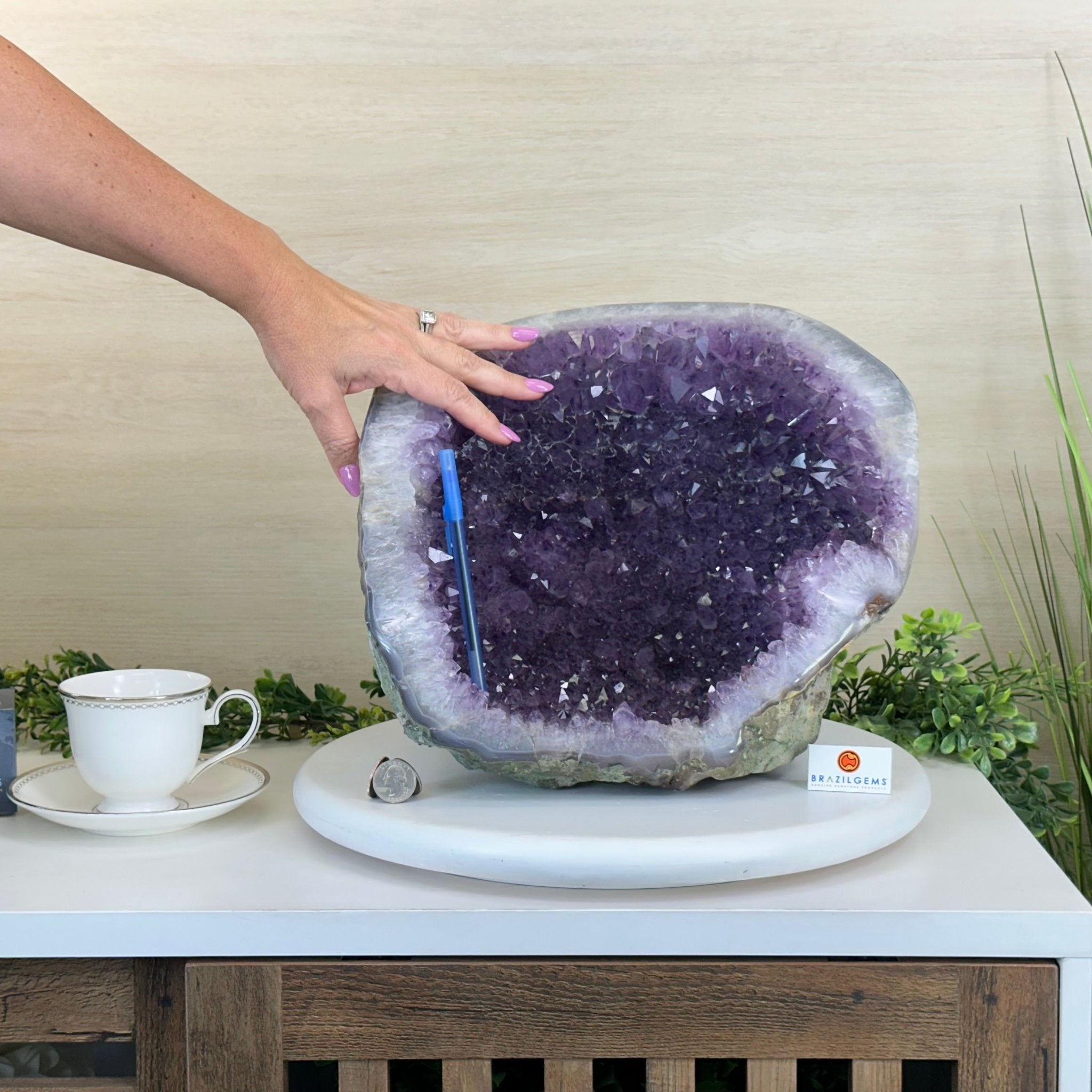Extra Quality Brazilian Amethyst Cone, 29.4 lbs & 10.7" Tall 5619AM - 019 - Brazil GemsBrazil GemsExtra Quality Brazilian Amethyst Cone, 29.4 lbs & 10.7" Tall 5619AM - 019Crystal Cones5619AM - 019