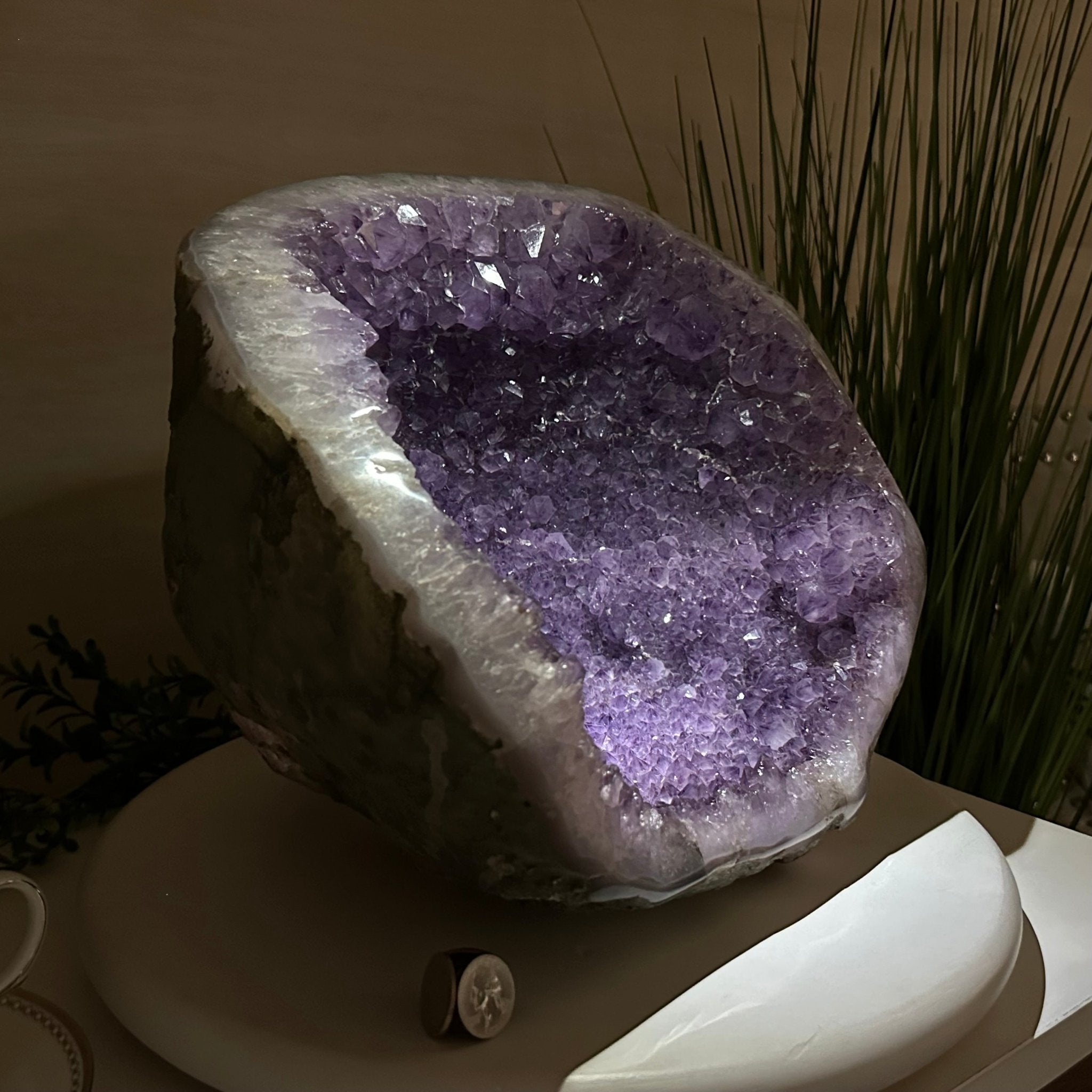 Extra Quality Brazilian Amethyst Cone, 29.4 lbs & 10.7" Tall 5619AM - 019 - Brazil GemsBrazil GemsExtra Quality Brazilian Amethyst Cone, 29.4 lbs & 10.7" Tall 5619AM - 019Crystal Cones5619AM - 019