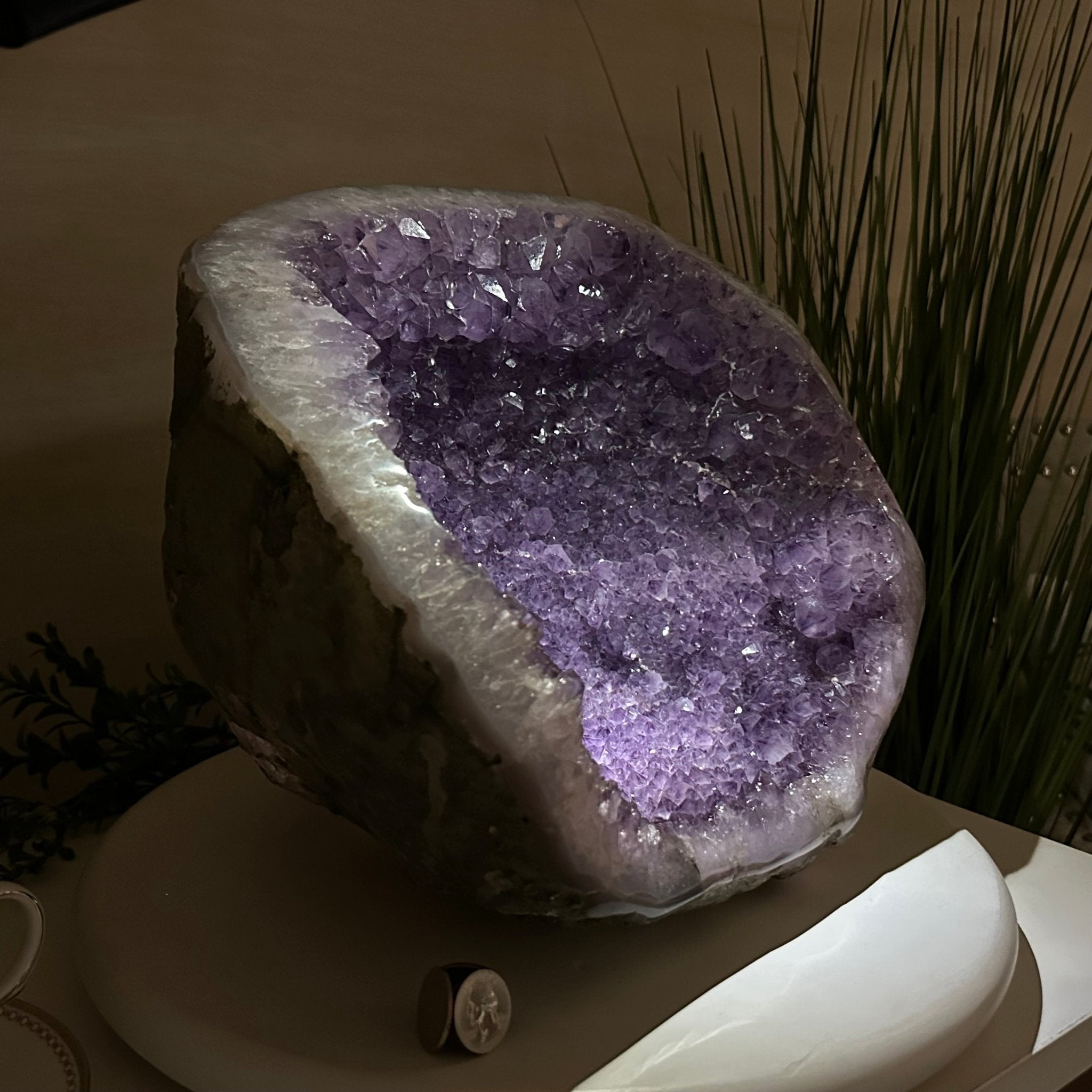 Extra Quality Brazilian Amethyst Cone, 29.4 lbs & 10.7" Tall 5619AM - 019 - Brazil GemsBrazil GemsExtra Quality Brazilian Amethyst Cone, 29.4 lbs & 10.7" Tall 5619AM - 019Crystal Cones5619AM - 019