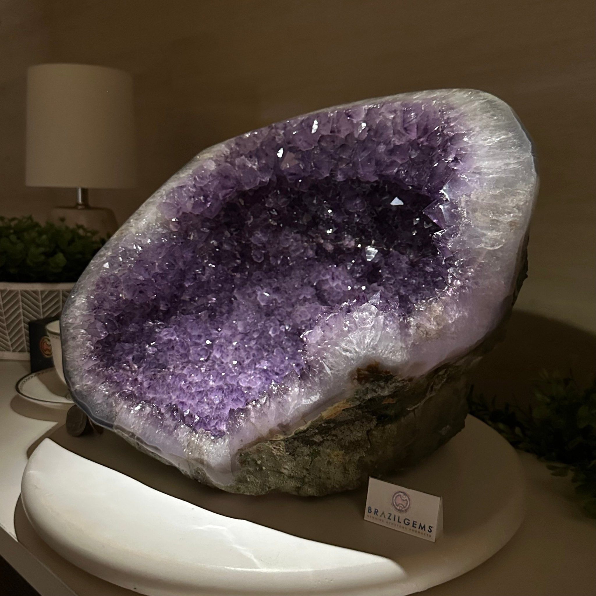 Extra Quality Brazilian Amethyst Cone, 29.4 lbs & 10.7" Tall 5619AM - 019 - Brazil GemsBrazil GemsExtra Quality Brazilian Amethyst Cone, 29.4 lbs & 10.7" Tall 5619AM - 019Crystal Cones5619AM - 019