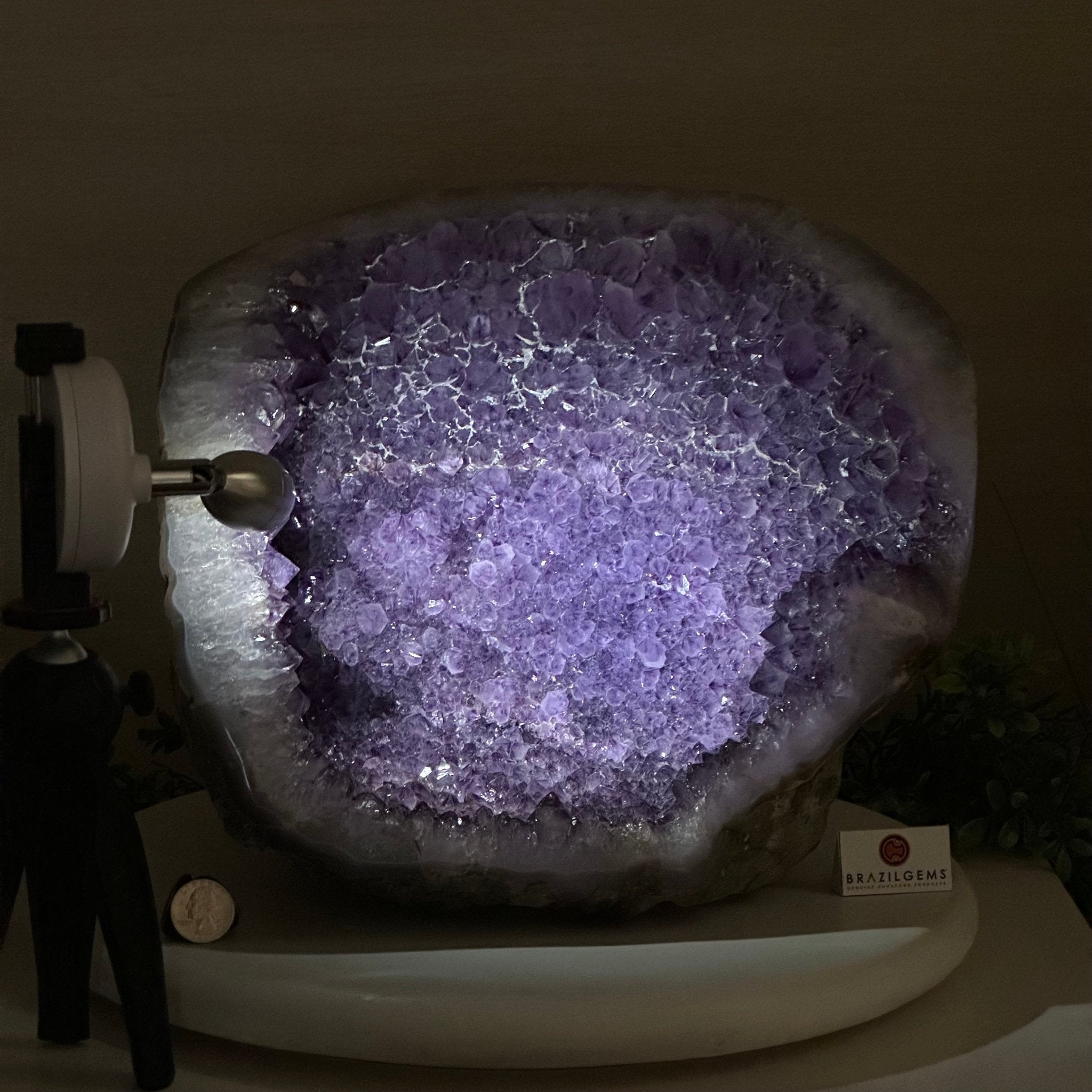 Extra Quality Brazilian Amethyst Cone, 29.4 lbs & 10.7" Tall 5619AM - 019 - Brazil GemsBrazil GemsExtra Quality Brazilian Amethyst Cone, 29.4 lbs & 10.7" Tall 5619AM - 019Crystal Cones5619AM - 019