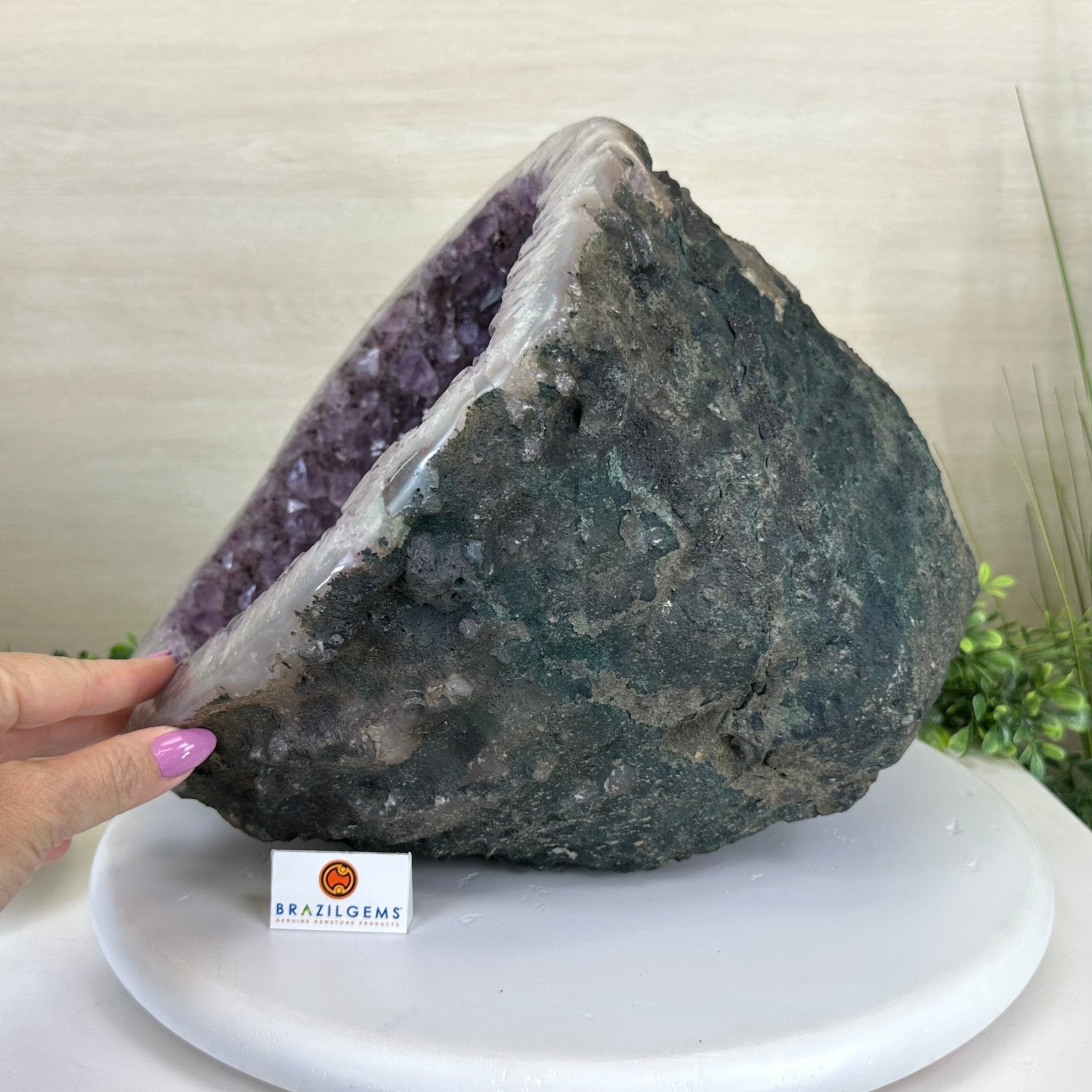 Extra Quality Brazilian Amethyst Cone, 34.8 lbs & 10.9" Tall 5619AM - 020 - Brazil GemsBrazil GemsExtra Quality Brazilian Amethyst Cone, 34.8 lbs & 10.9" Tall 5619AM - 020Crystal Cones5619AM - 020