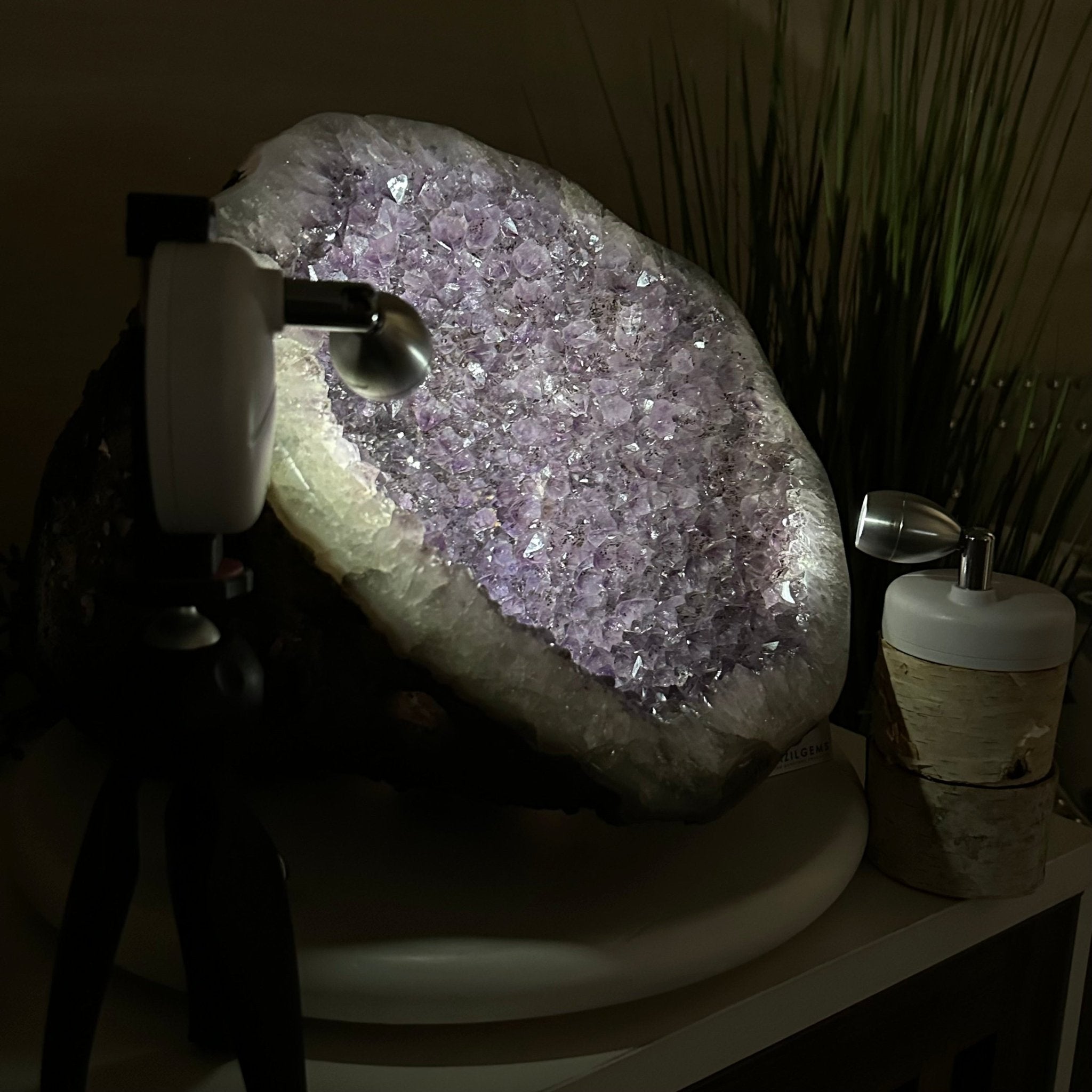 Extra Quality Brazilian Amethyst Cone, 34.8 lbs & 10.9" Tall 5619AM - 020 - Brazil GemsBrazil GemsExtra Quality Brazilian Amethyst Cone, 34.8 lbs & 10.9" Tall 5619AM - 020Crystal Cones5619AM - 020