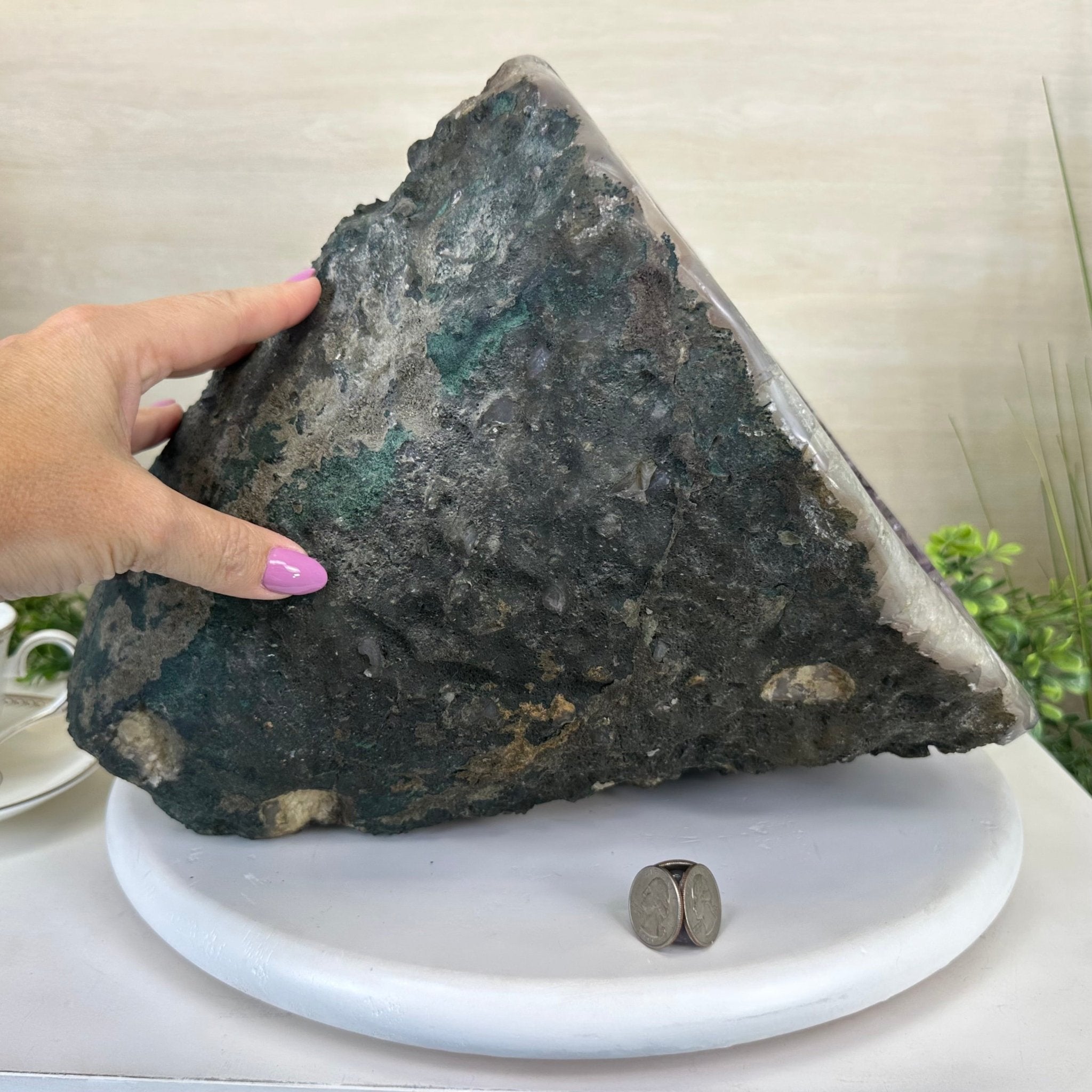 Extra Quality Brazilian Amethyst Cone, 34.8 lbs & 10.9" Tall 5619AM - 020 - Brazil GemsBrazil GemsExtra Quality Brazilian Amethyst Cone, 34.8 lbs & 10.9" Tall 5619AM - 020Crystal Cones5619AM - 020