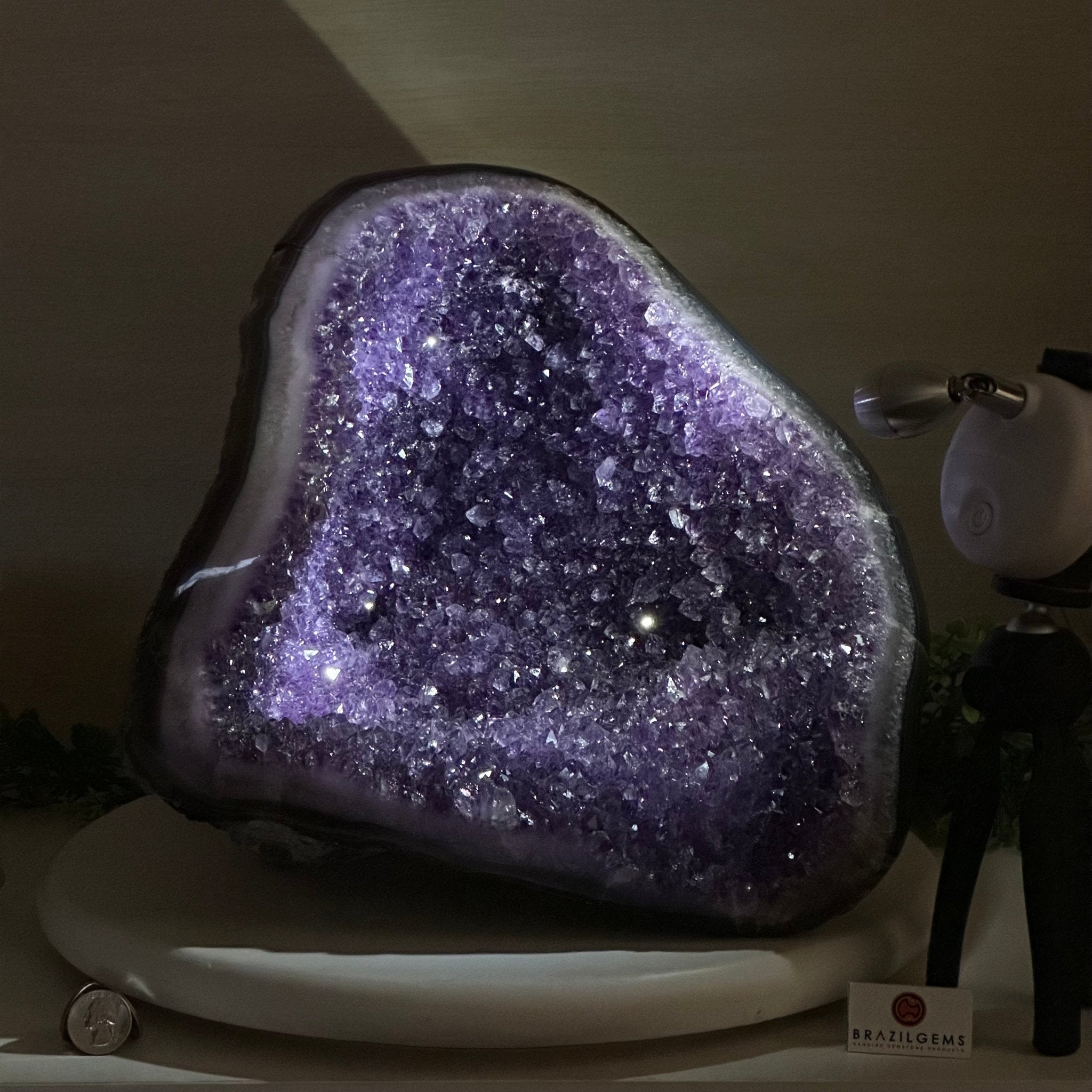 Extra Quality Brazilian Amethyst Cone, 37.5 lbs & 11.3" Tall 5619AM - 021 - Brazil GemsBrazil GemsExtra Quality Brazilian Amethyst Cone, 37.5 lbs & 11.3" Tall 5619AM - 021Crystal Cones5619AM - 021