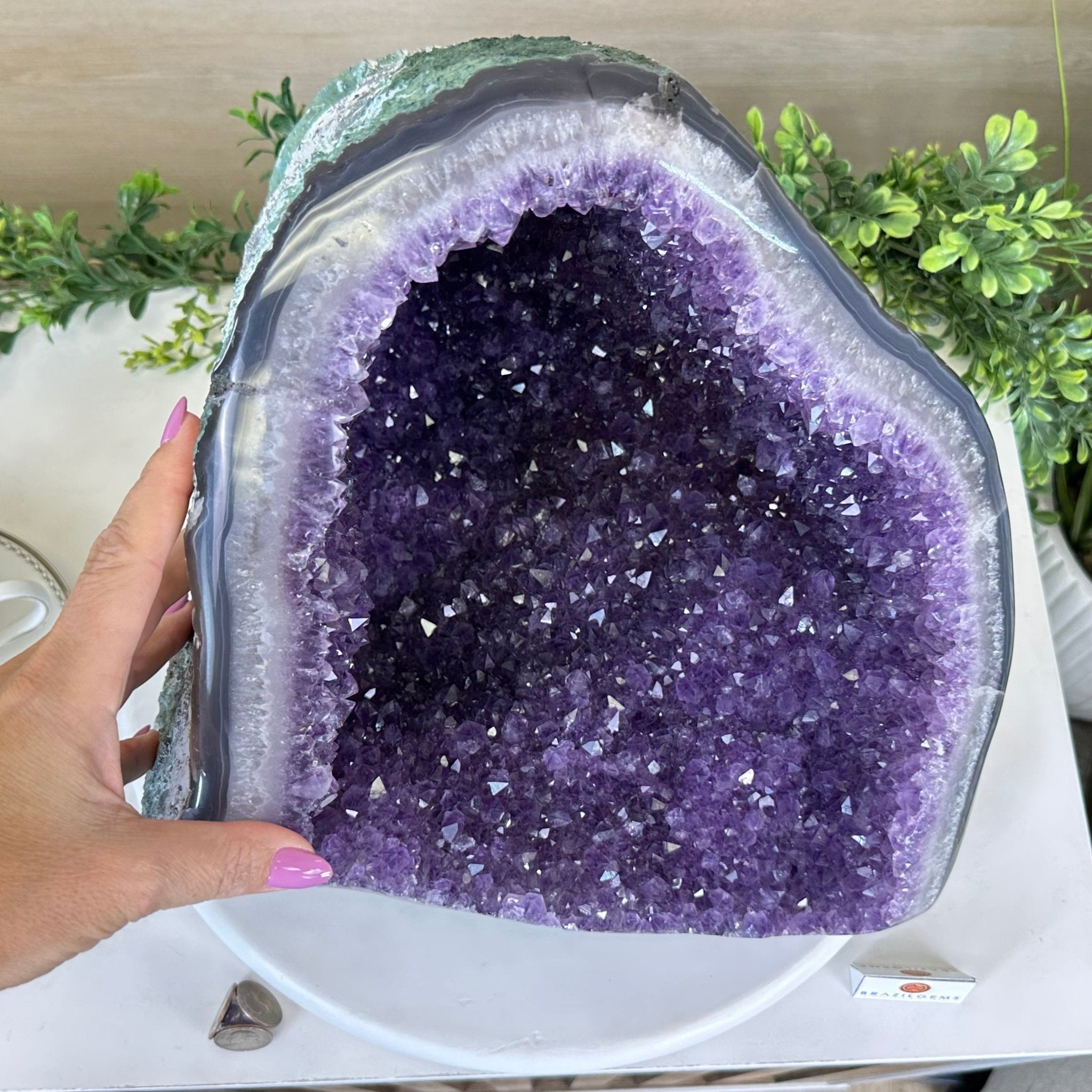 Extra Quality Brazilian Amethyst Cone, 37.5 lbs & 11.3" Tall 5619AM - 021 - Brazil GemsBrazil GemsExtra Quality Brazilian Amethyst Cone, 37.5 lbs & 11.3" Tall 5619AM - 021Crystal Cones5619AM - 021