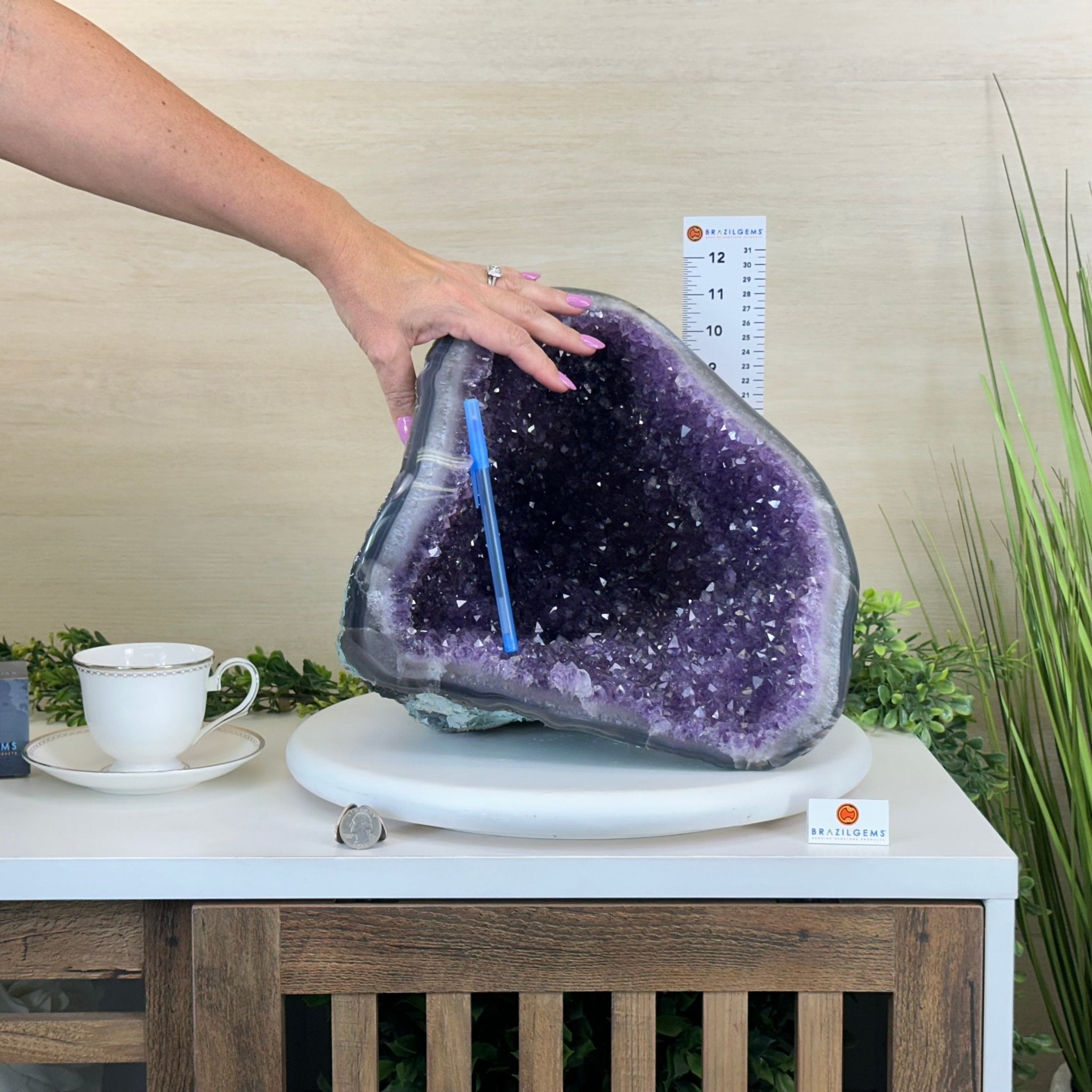 Extra Quality Brazilian Amethyst Cone, 37.5 lbs & 11.3" Tall 5619AM - 021 - Brazil GemsBrazil GemsExtra Quality Brazilian Amethyst Cone, 37.5 lbs & 11.3" Tall 5619AM - 021Crystal Cones5619AM - 021
