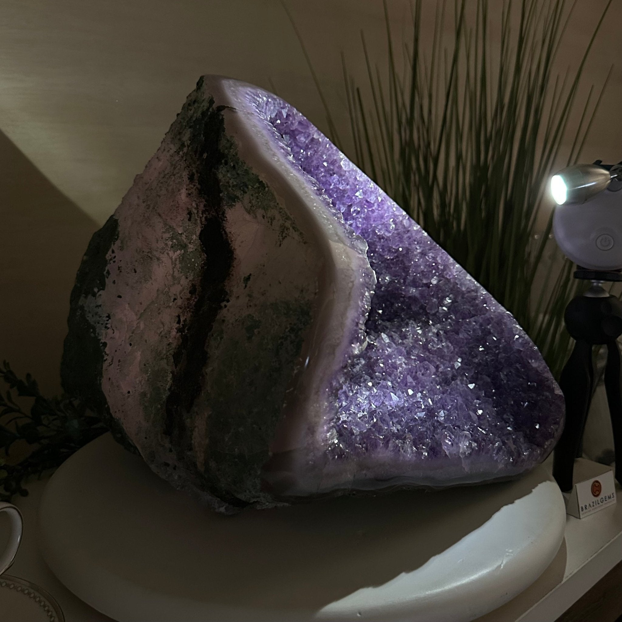 Extra Quality Brazilian Amethyst Cone, 37.5 lbs & 11.3" Tall 5619AM - 021 - Brazil GemsBrazil GemsExtra Quality Brazilian Amethyst Cone, 37.5 lbs & 11.3" Tall 5619AM - 021Crystal Cones5619AM - 021