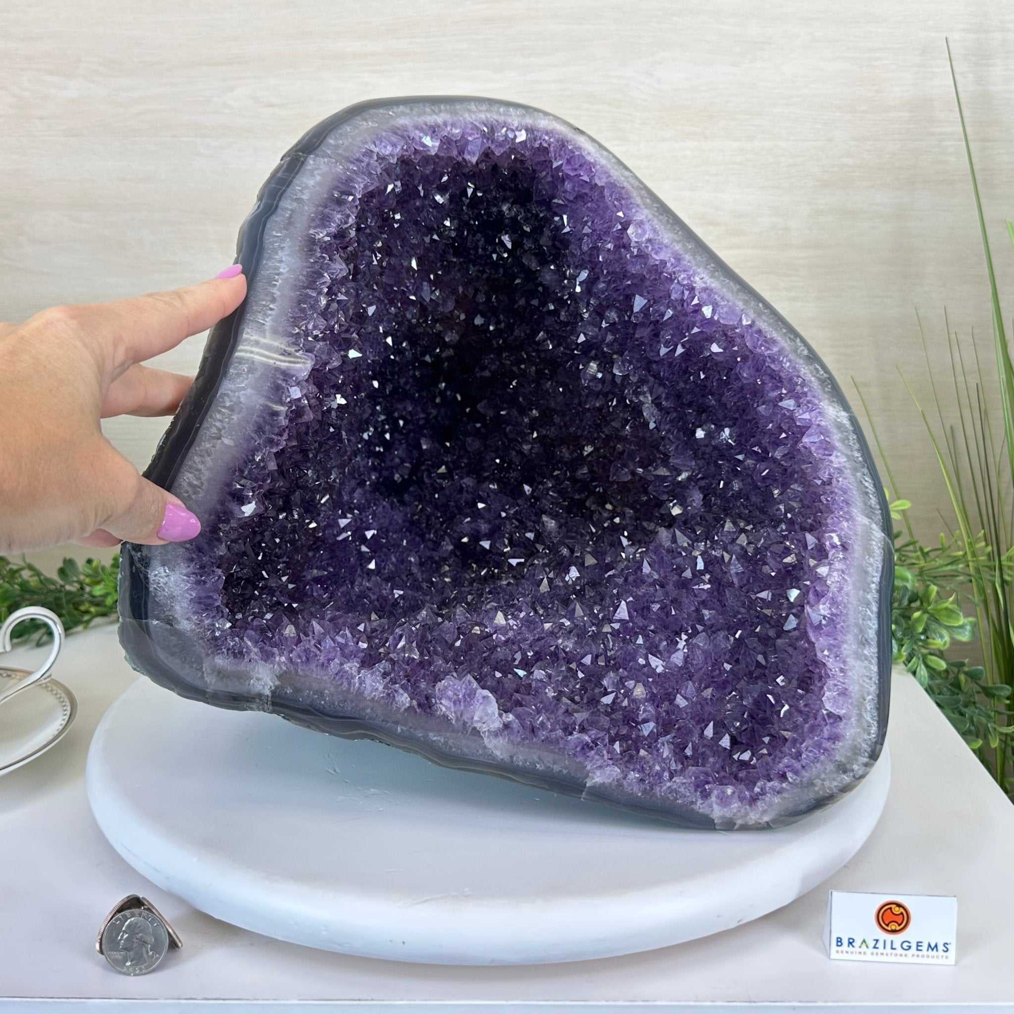 Extra Quality Brazilian Amethyst Cone, 37.5 lbs & 11.3" Tall 5619AM - 021 - Brazil GemsBrazil GemsExtra Quality Brazilian Amethyst Cone, 37.5 lbs & 11.3" Tall 5619AM - 021Crystal Cones5619AM - 021