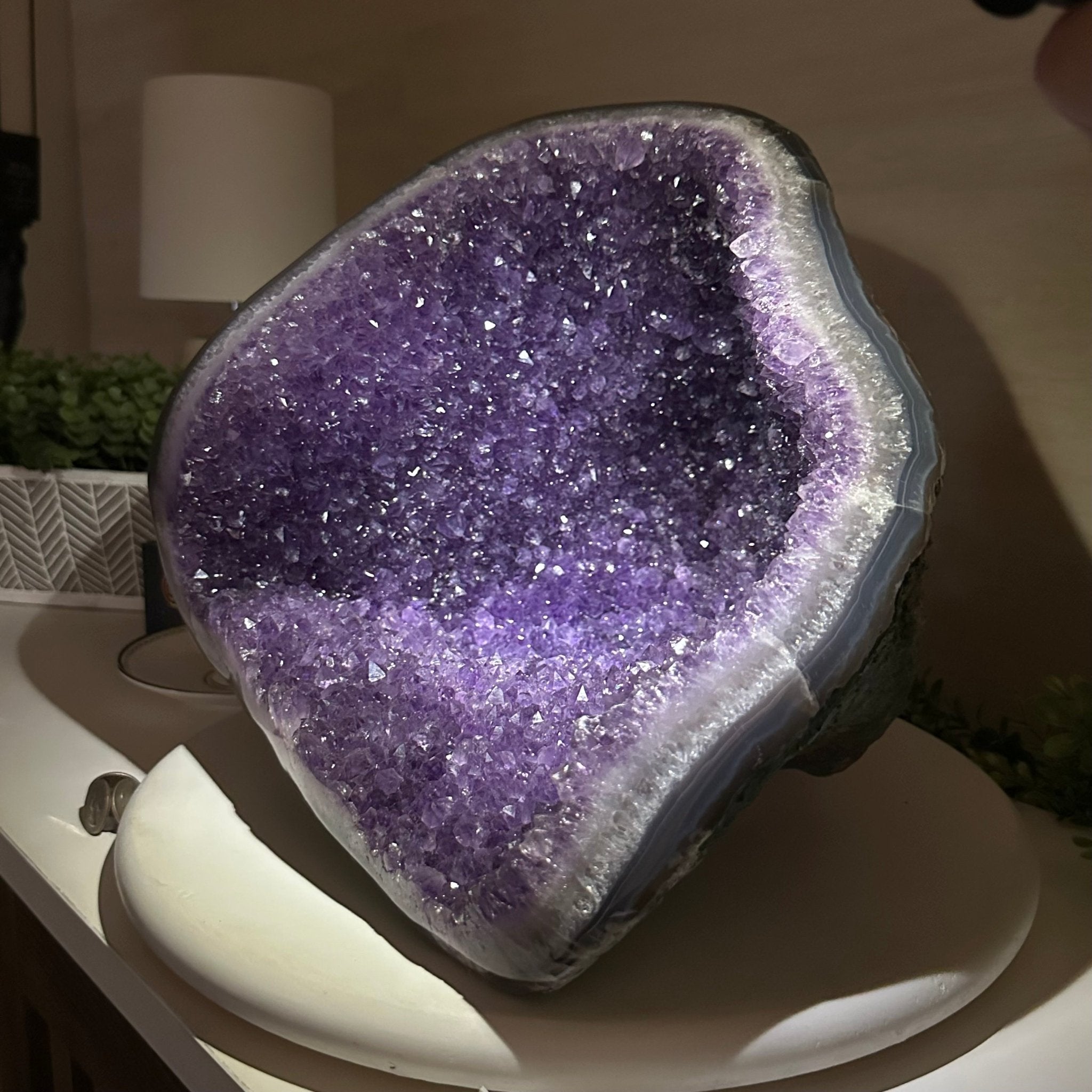 Extra Quality Brazilian Amethyst Cone, 37.5 lbs & 11.3" Tall 5619AM - 021 - Brazil GemsBrazil GemsExtra Quality Brazilian Amethyst Cone, 37.5 lbs & 11.3" Tall 5619AM - 021Crystal Cones5619AM - 021
