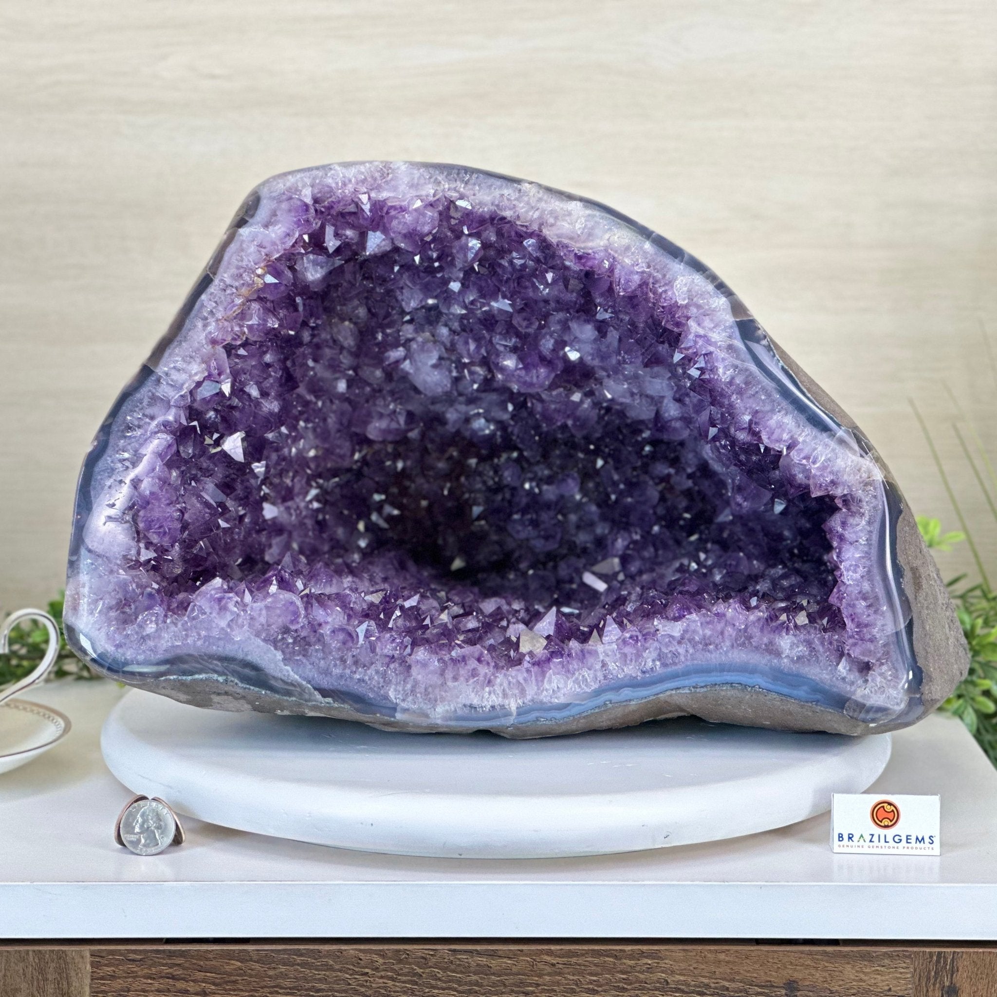 Extra Quality Brazilian Amethyst Cone, 40.9 lbs & 10.4" Tall 5619AM - 022 - Brazil GemsBrazil GemsExtra Quality Brazilian Amethyst Cone, 40.9 lbs & 10.4" Tall 5619AM - 022Crystal Cones5619AM - 022