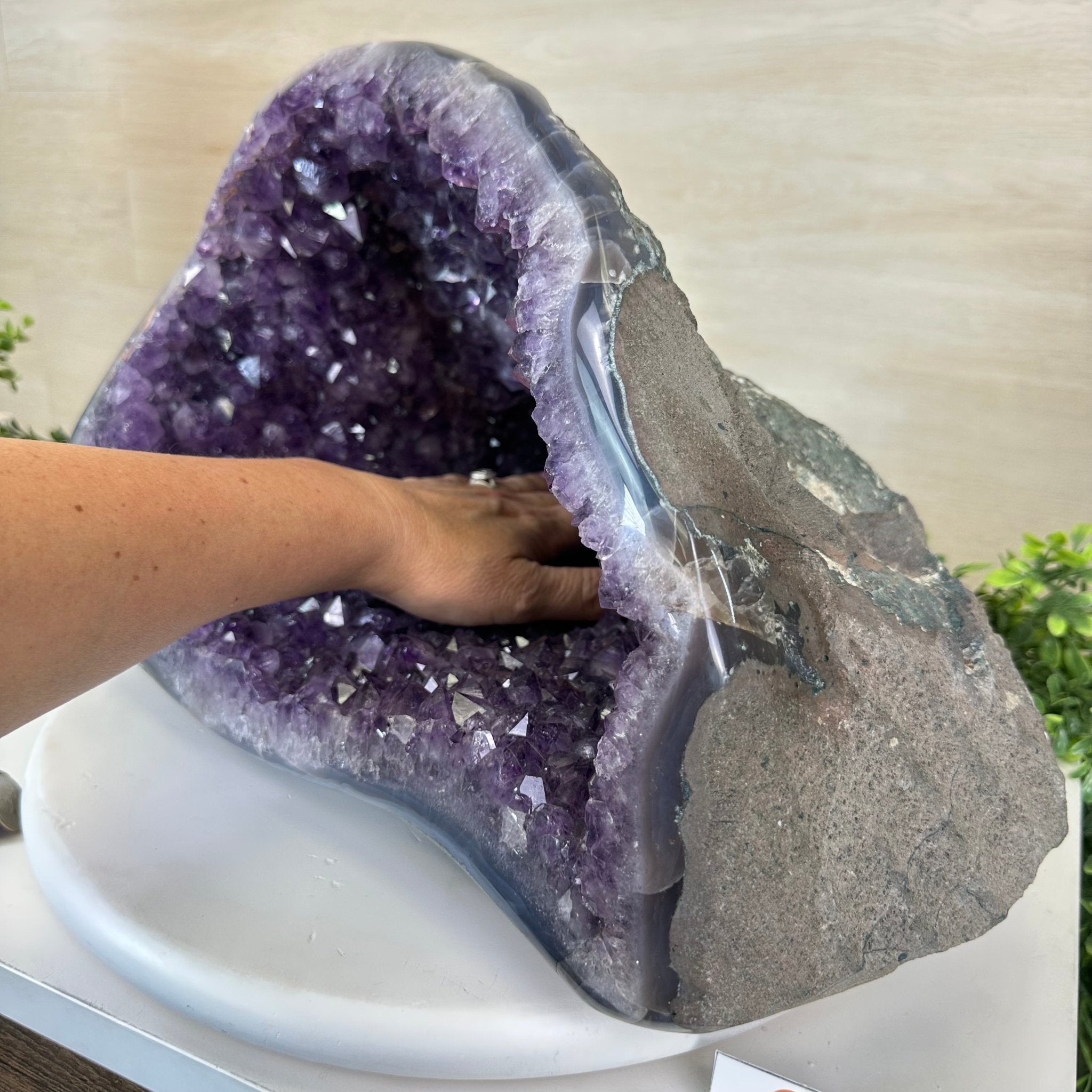 Extra Quality Brazilian Amethyst Cone, 40.9 lbs & 10.4" Tall 5619AM - 022 - Brazil GemsBrazil GemsExtra Quality Brazilian Amethyst Cone, 40.9 lbs & 10.4" Tall 5619AM - 022Crystal Cones5619AM - 022