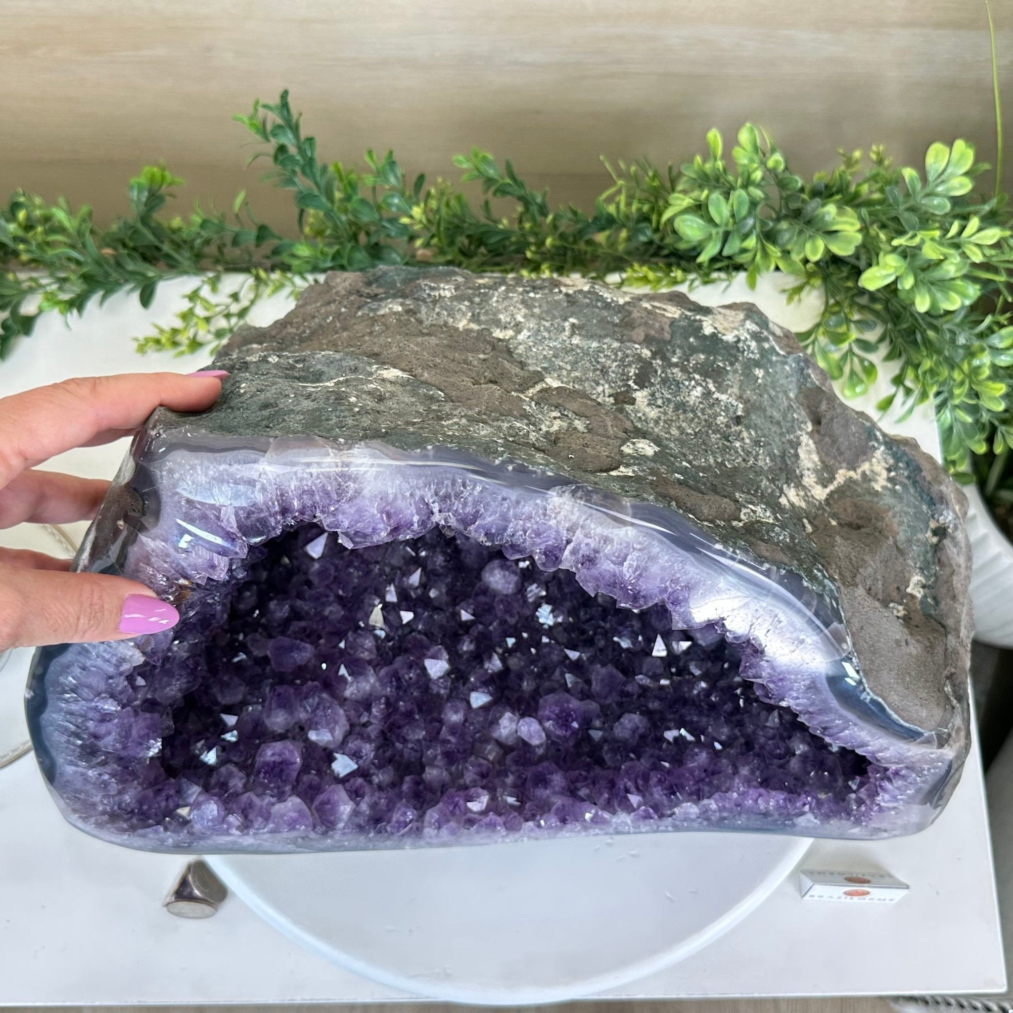 Extra Quality Brazilian Amethyst Cone, 40.9 lbs & 10.4" Tall 5619AM - 022 - Brazil GemsBrazil GemsExtra Quality Brazilian Amethyst Cone, 40.9 lbs & 10.4" Tall 5619AM - 022Crystal Cones5619AM - 022