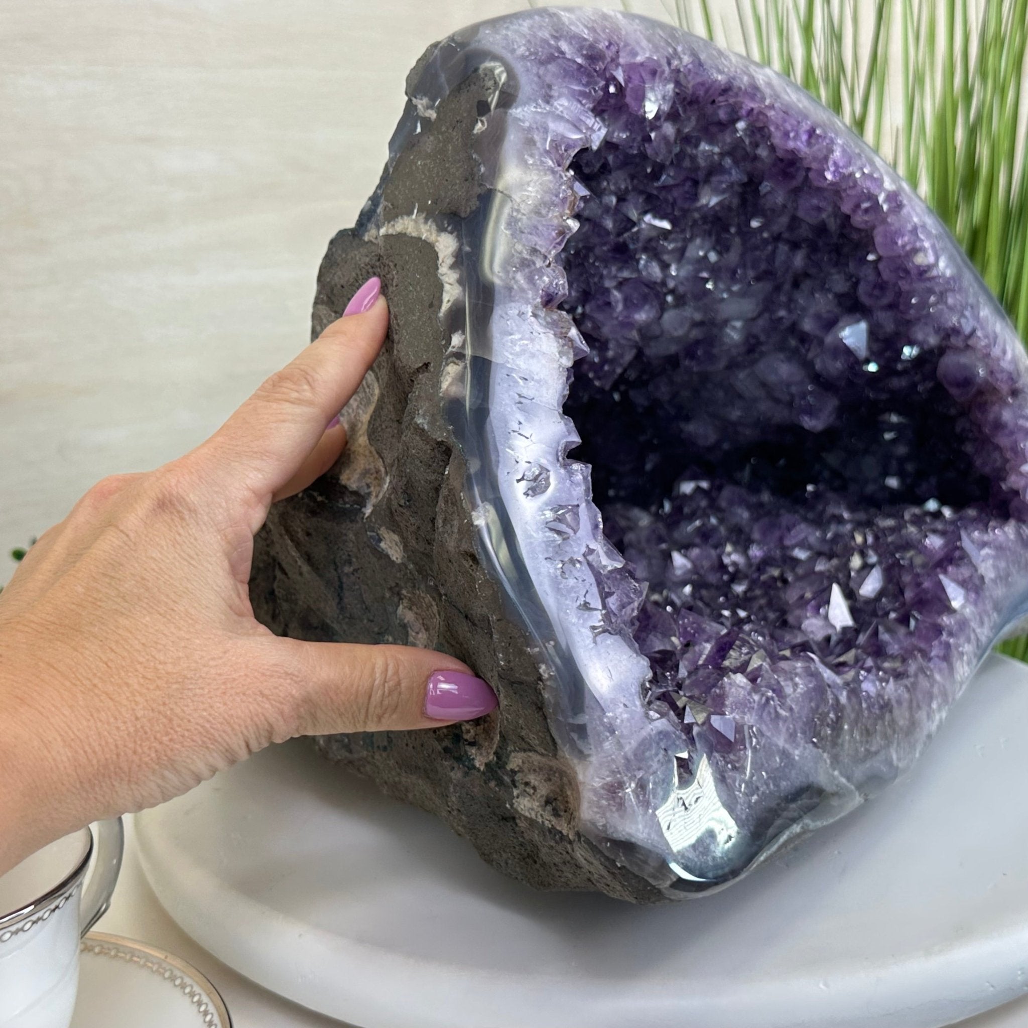 Extra Quality Brazilian Amethyst Cone, 40.9 lbs & 10.4" Tall 5619AM - 022 - Brazil GemsBrazil GemsExtra Quality Brazilian Amethyst Cone, 40.9 lbs & 10.4" Tall 5619AM - 022Crystal Cones5619AM - 022