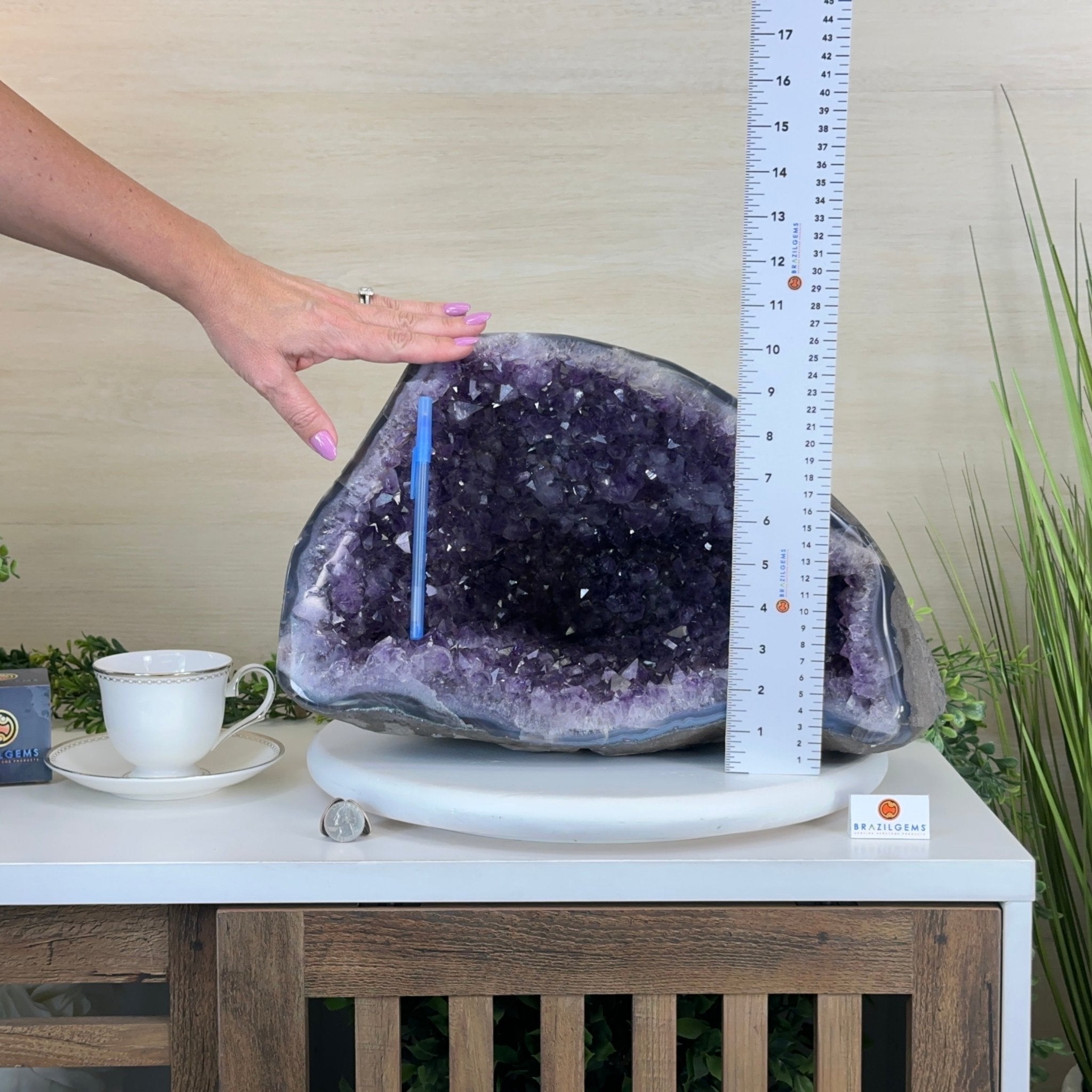 Extra Quality Brazilian Amethyst Cone, 40.9 lbs & 10.4" Tall 5619AM - 022 - Brazil GemsBrazil GemsExtra Quality Brazilian Amethyst Cone, 40.9 lbs & 10.4" Tall 5619AM - 022Crystal Cones5619AM - 022