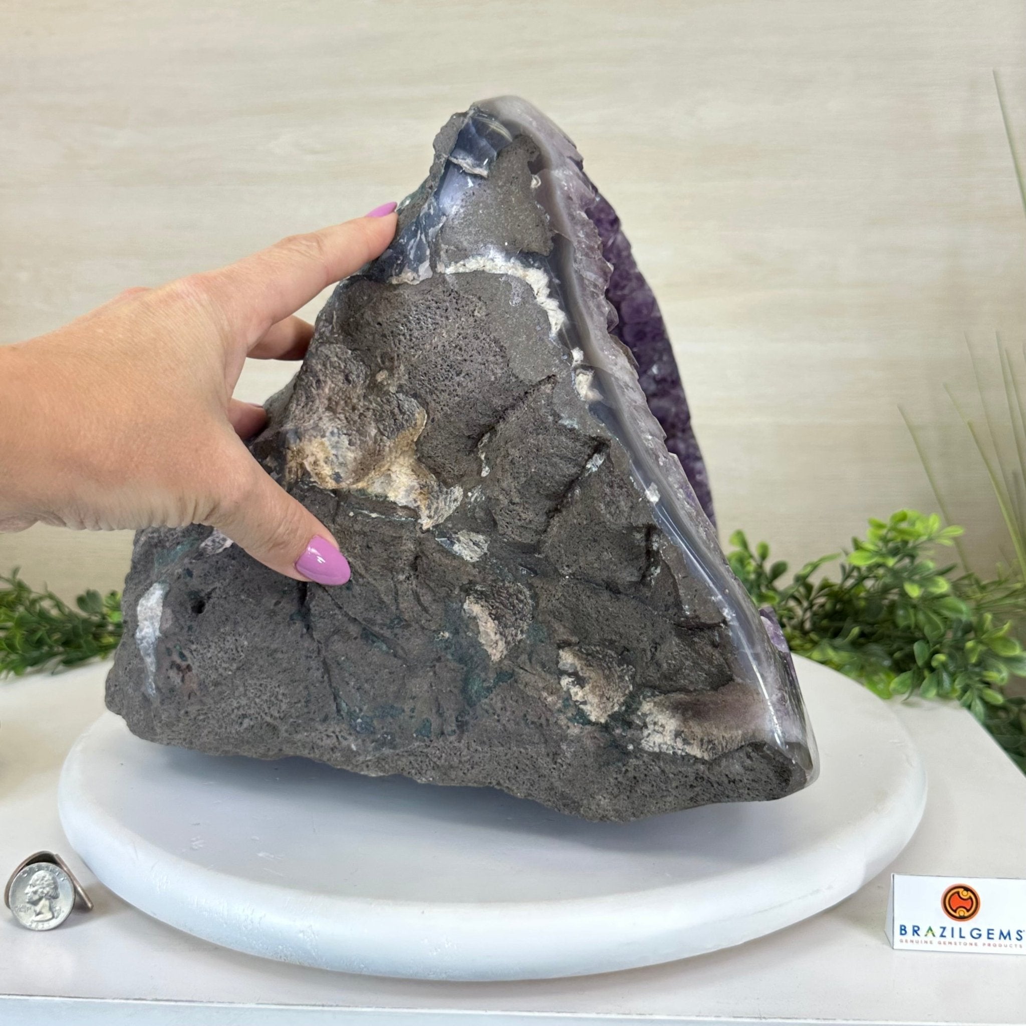 Extra Quality Brazilian Amethyst Cone, 40.9 lbs & 10.4" Tall 5619AM - 022 - Brazil GemsBrazil GemsExtra Quality Brazilian Amethyst Cone, 40.9 lbs & 10.4" Tall 5619AM - 022Crystal Cones5619AM - 022