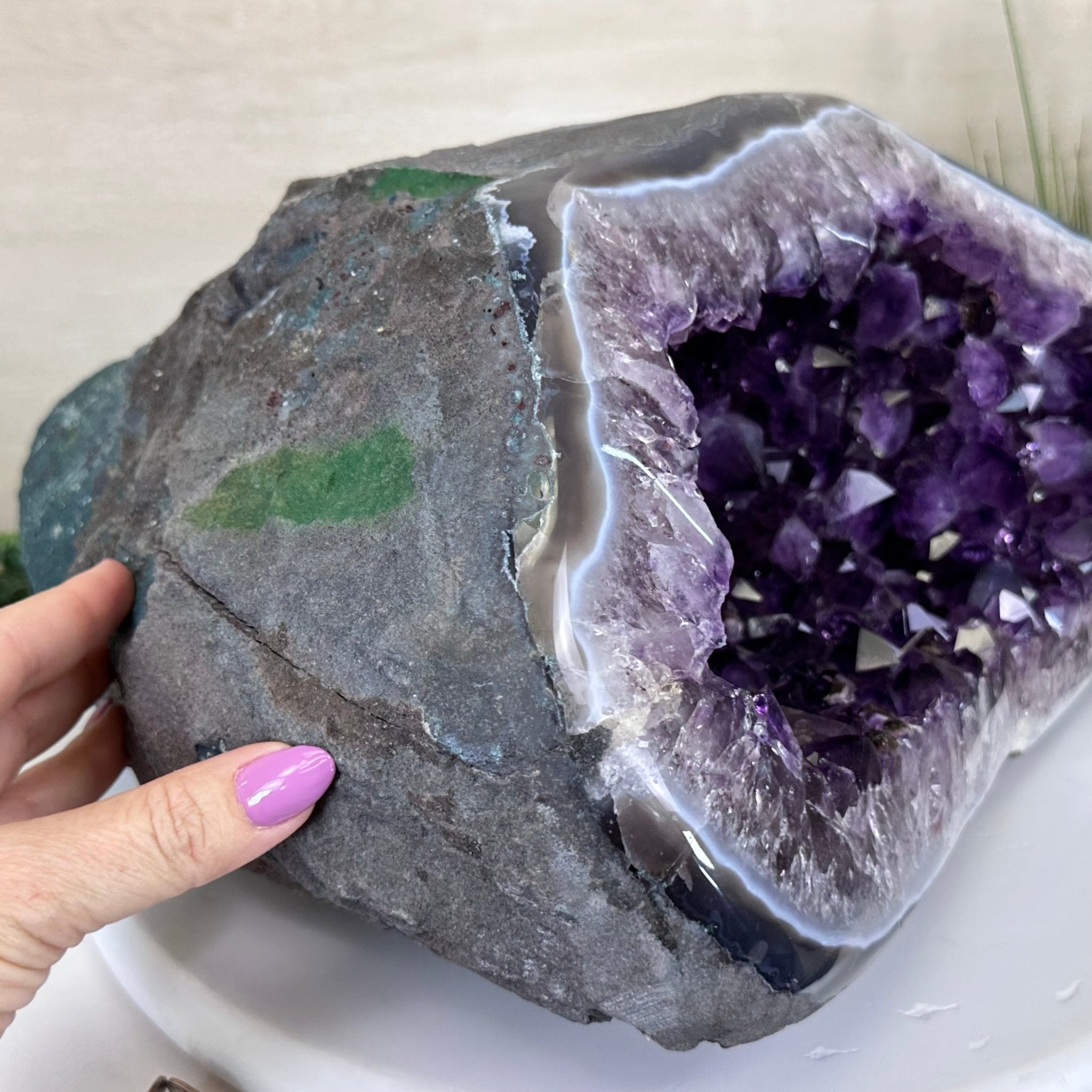 Extra Quality Brazilian Amethyst Cone, 46.4 lbs & 8.2" Tall 5619AM - 023 - Brazil GemsBrazil GemsExtra Quality Brazilian Amethyst Cone, 46.4 lbs & 8.2" Tall 5619AM - 023Crystal Cones5619AM - 023