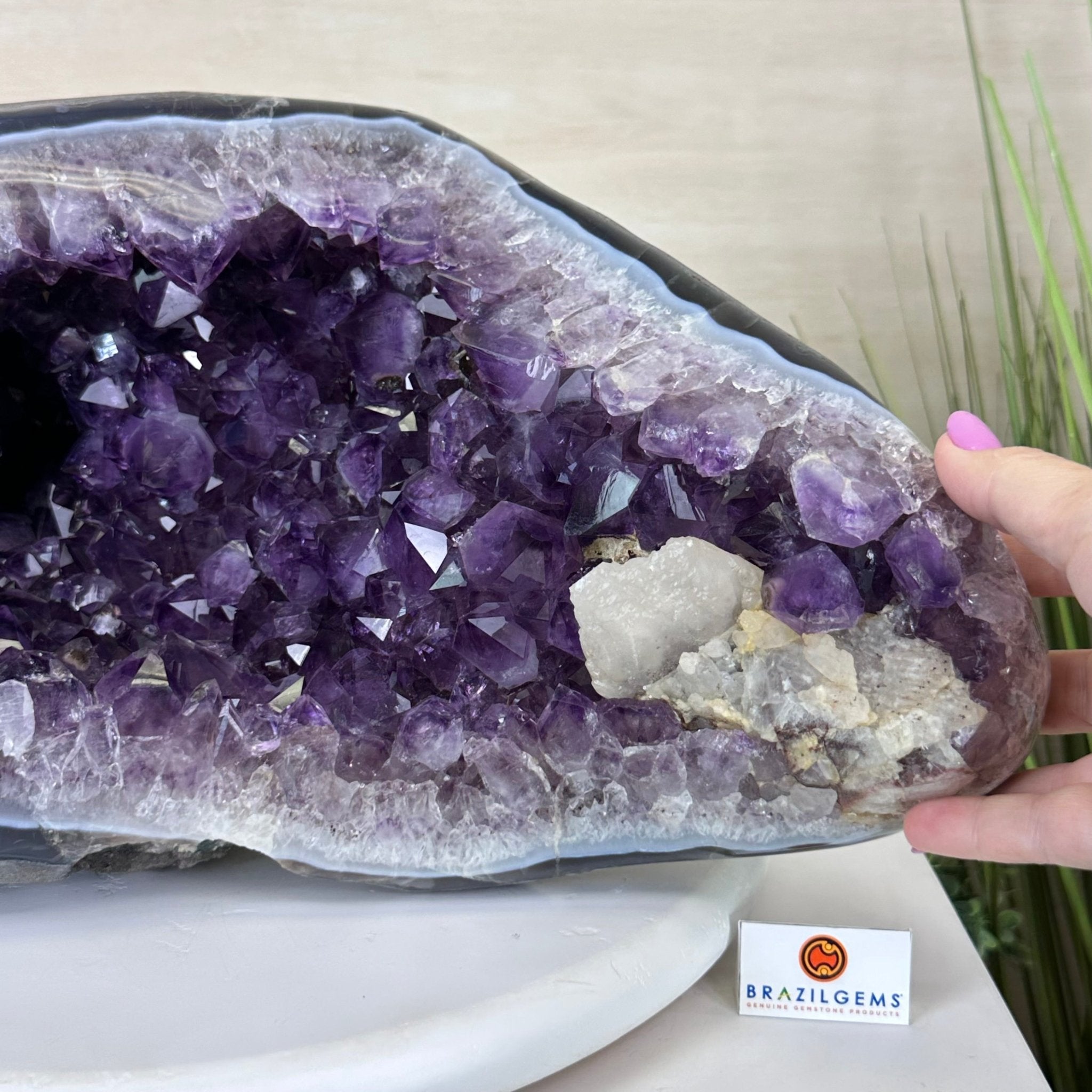Extra Quality Brazilian Amethyst Cone, 46.4 lbs & 8.2" Tall 5619AM - 023 - Brazil GemsBrazil GemsExtra Quality Brazilian Amethyst Cone, 46.4 lbs & 8.2" Tall 5619AM - 023Crystal Cones5619AM - 023