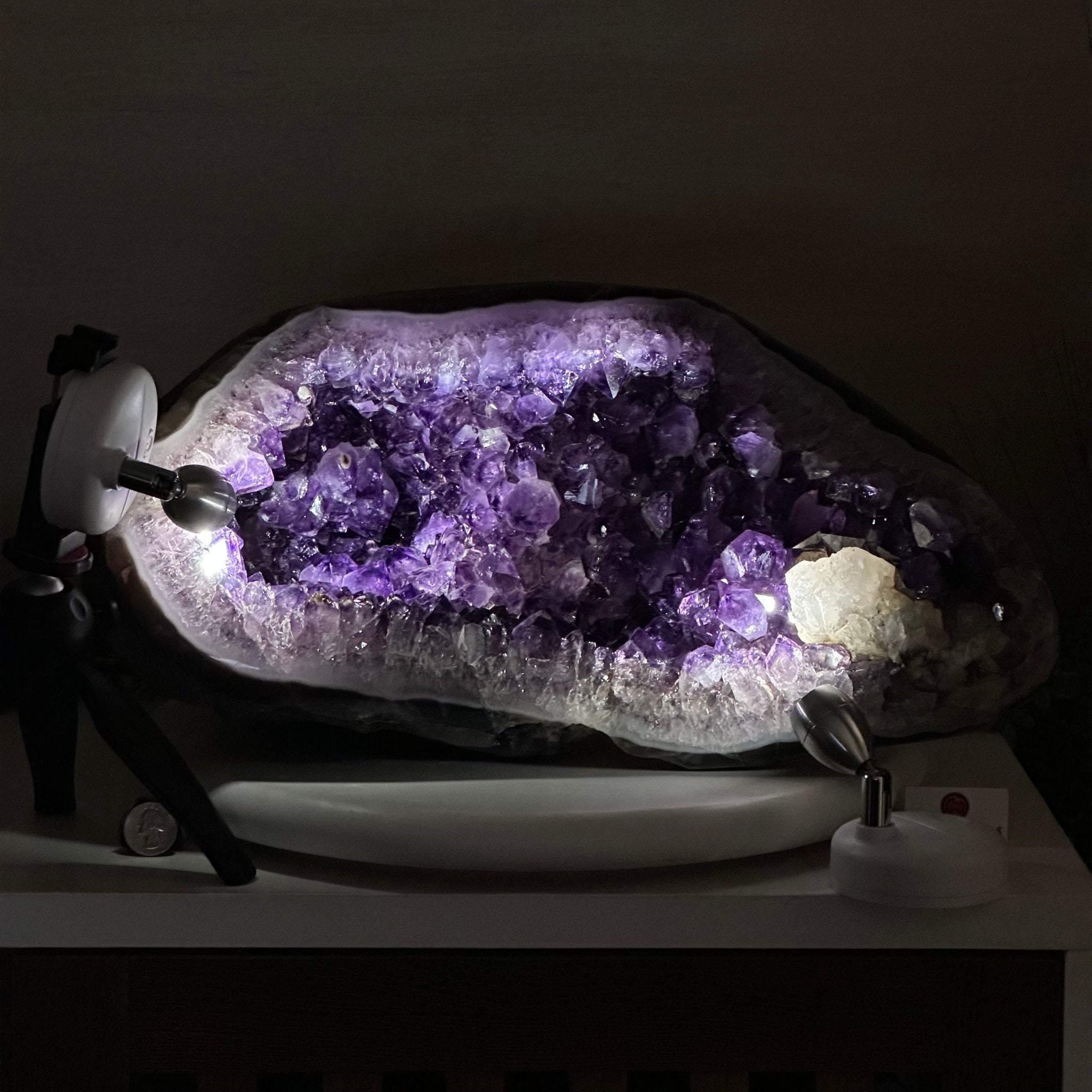 Extra Quality Brazilian Amethyst Cone, 46.4 lbs & 8.2" Tall 5619AM - 023 - Brazil GemsBrazil GemsExtra Quality Brazilian Amethyst Cone, 46.4 lbs & 8.2" Tall 5619AM - 023Crystal Cones5619AM - 023