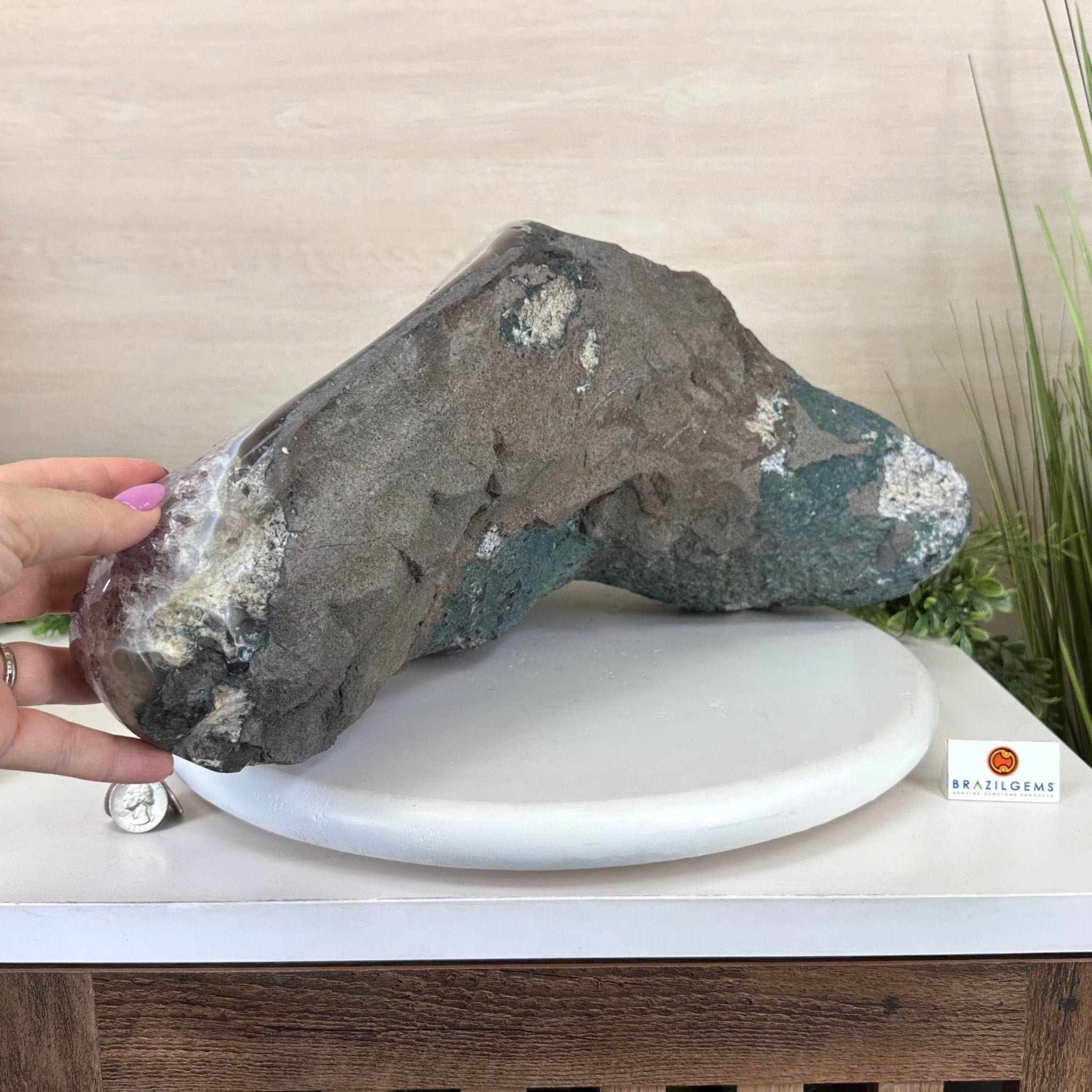 Extra Quality Brazilian Amethyst Cone, 46.4 lbs & 8.2" Tall 5619AM - 023 - Brazil GemsBrazil GemsExtra Quality Brazilian Amethyst Cone, 46.4 lbs & 8.2" Tall 5619AM - 023Crystal Cones5619AM - 023