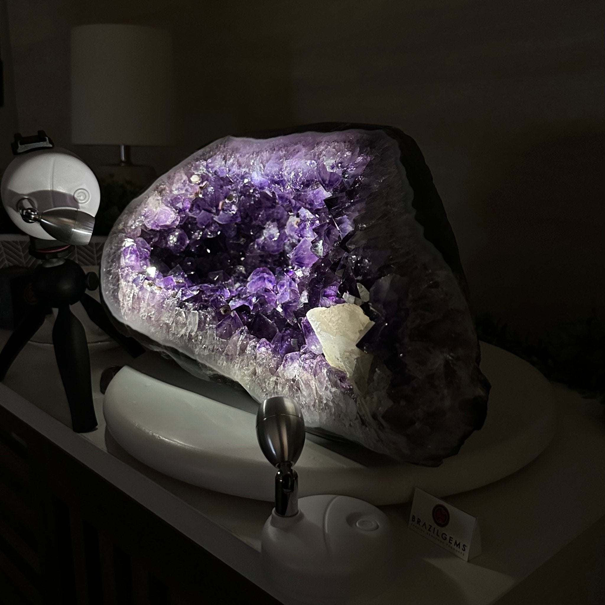 Extra Quality Brazilian Amethyst Cone, 46.4 lbs & 8.2" Tall 5619AM - 023 - Brazil GemsBrazil GemsExtra Quality Brazilian Amethyst Cone, 46.4 lbs & 8.2" Tall 5619AM - 023Crystal Cones5619AM - 023