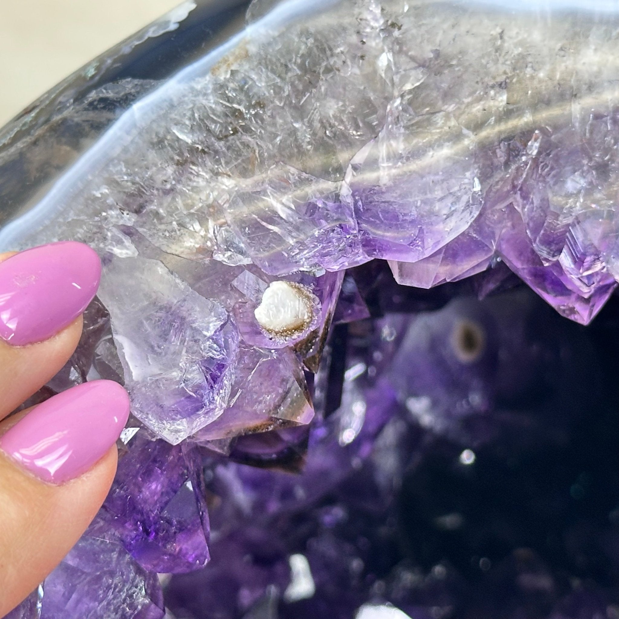Extra Quality Brazilian Amethyst Cone, 46.4 lbs & 8.2" Tall 5619AM - 023 - Brazil GemsBrazil GemsExtra Quality Brazilian Amethyst Cone, 46.4 lbs & 8.2" Tall 5619AM - 023Crystal Cones5619AM - 023