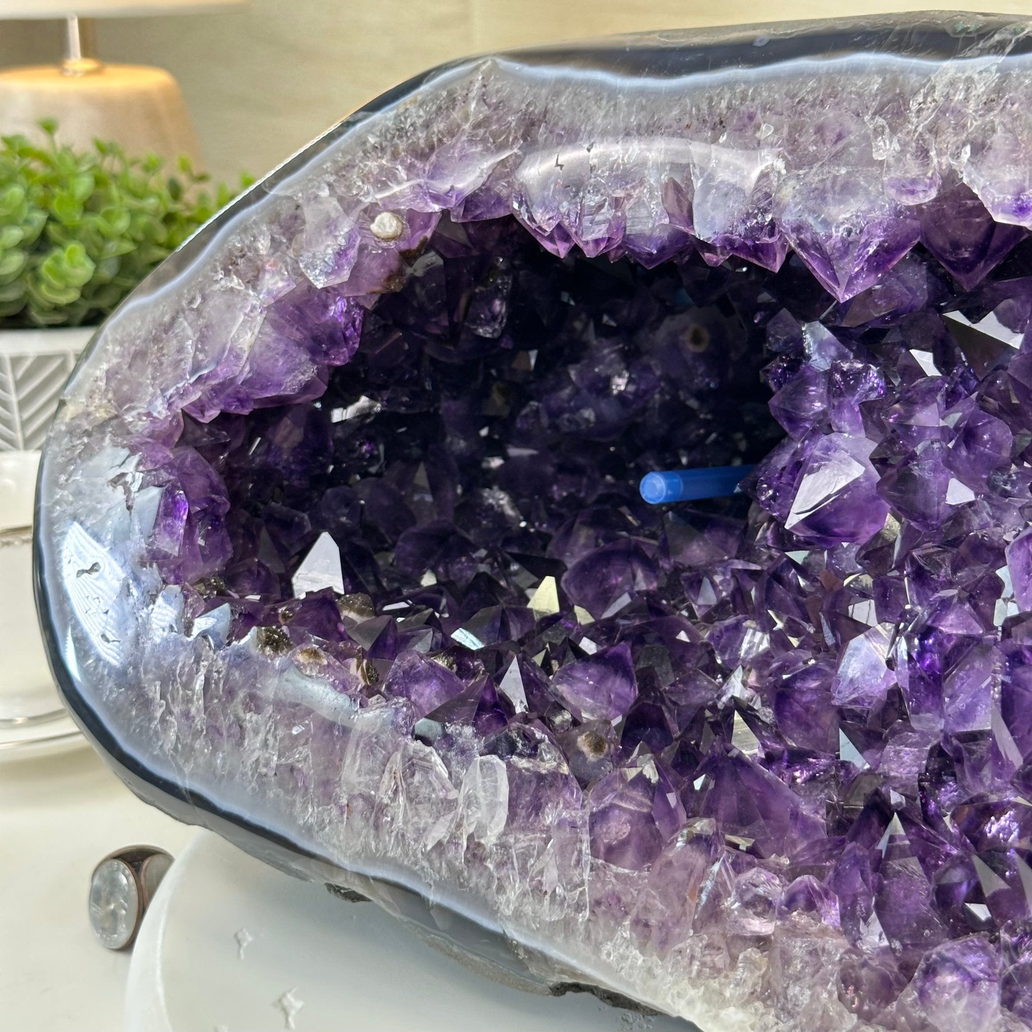 Extra Quality Brazilian Amethyst Cone, 46.4 lbs & 8.2" Tall 5619AM - 023 - Brazil GemsBrazil GemsExtra Quality Brazilian Amethyst Cone, 46.4 lbs & 8.2" Tall 5619AM - 023Crystal Cones5619AM - 023