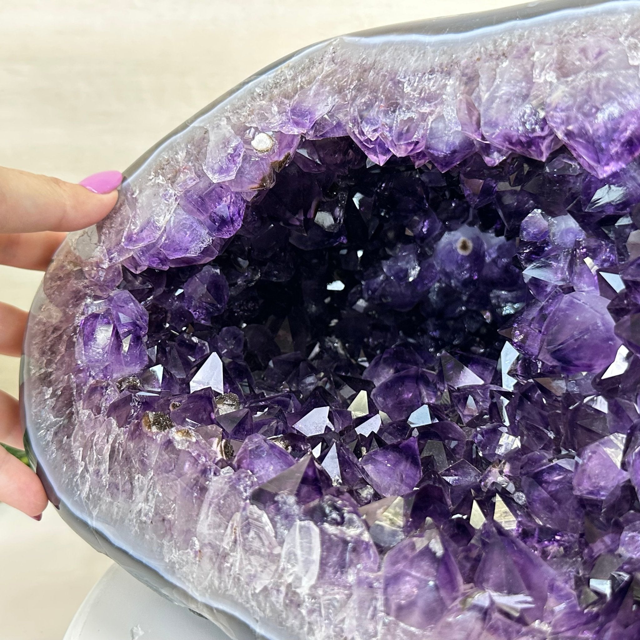 Extra Quality Brazilian Amethyst Cone, 46.4 lbs & 8.2" Tall 5619AM - 023 - Brazil GemsBrazil GemsExtra Quality Brazilian Amethyst Cone, 46.4 lbs & 8.2" Tall 5619AM - 023Crystal Cones5619AM - 023