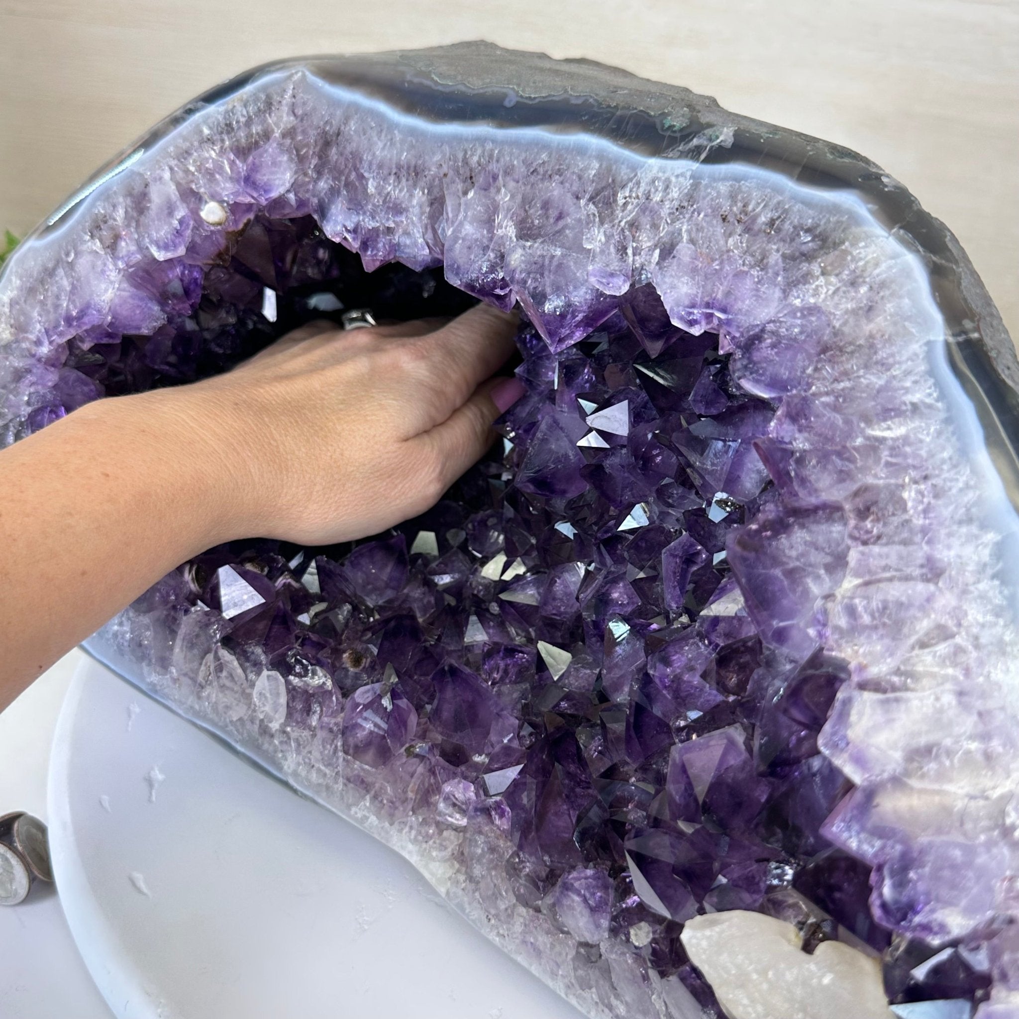 Extra Quality Brazilian Amethyst Cone, 46.4 lbs & 8.2" Tall 5619AM - 023 - Brazil GemsBrazil GemsExtra Quality Brazilian Amethyst Cone, 46.4 lbs & 8.2" Tall 5619AM - 023Crystal Cones5619AM - 023