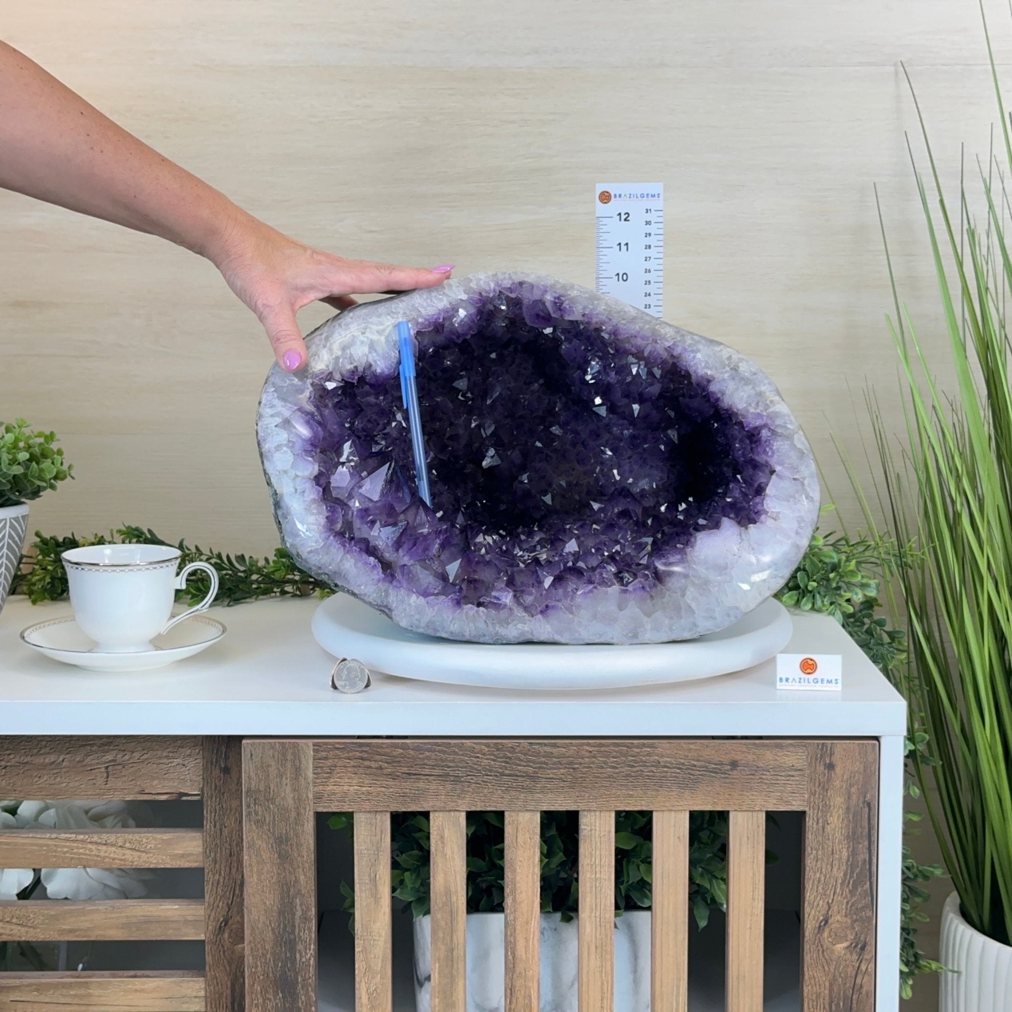 Extra Quality Brazilian Amethyst Cone, 56.1 lbs & 10.7" Tall 5619AM - 024 - Brazil GemsBrazil GemsExtra Quality Brazilian Amethyst Cone, 56.1 lbs & 10.7" Tall 5619AM - 024Crystal Cones5619AM - 024