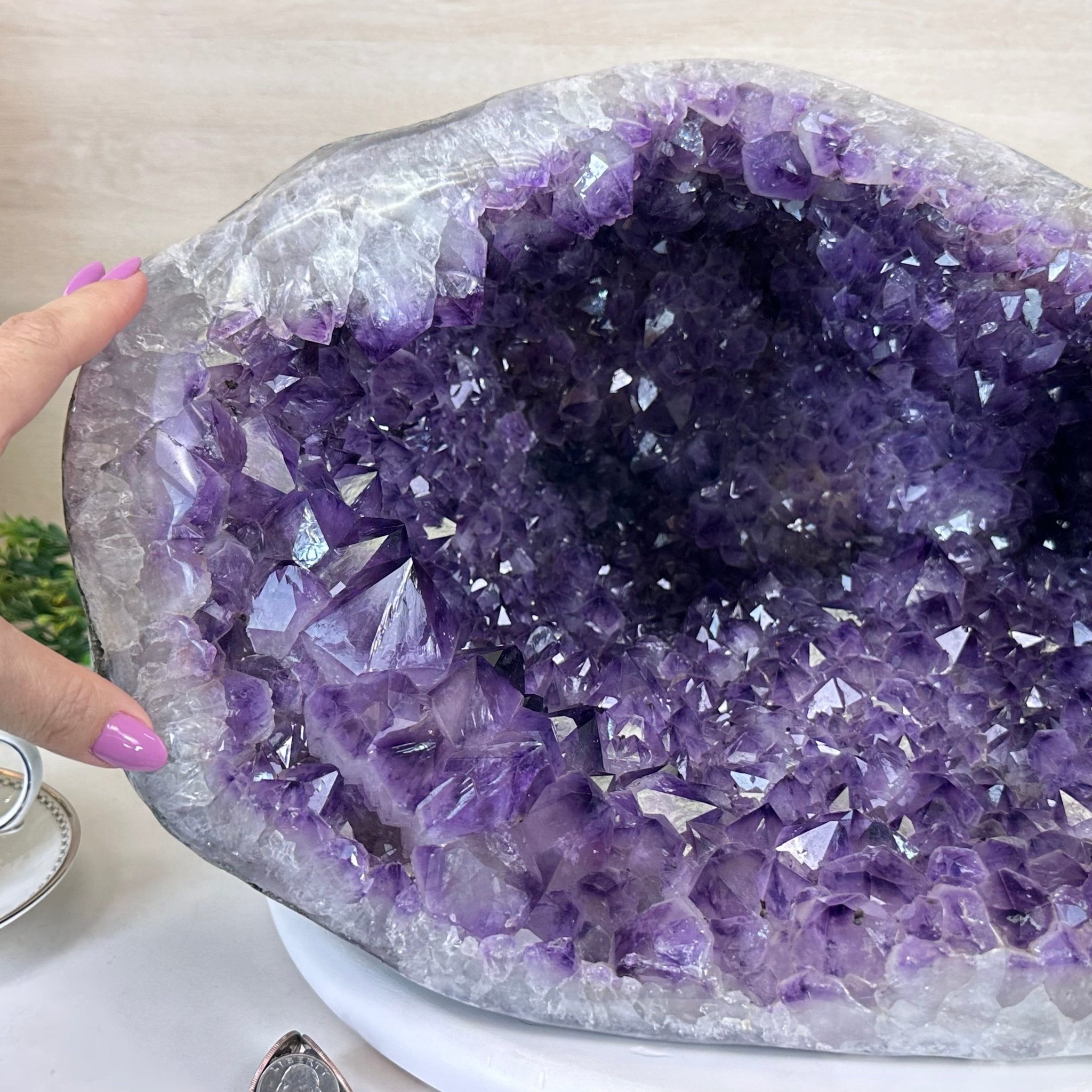 Extra Quality Brazilian Amethyst Cone, 56.1 lbs & 10.7" Tall 5619AM - 024 - Brazil GemsBrazil GemsExtra Quality Brazilian Amethyst Cone, 56.1 lbs & 10.7" Tall 5619AM - 024Crystal Cones5619AM - 024