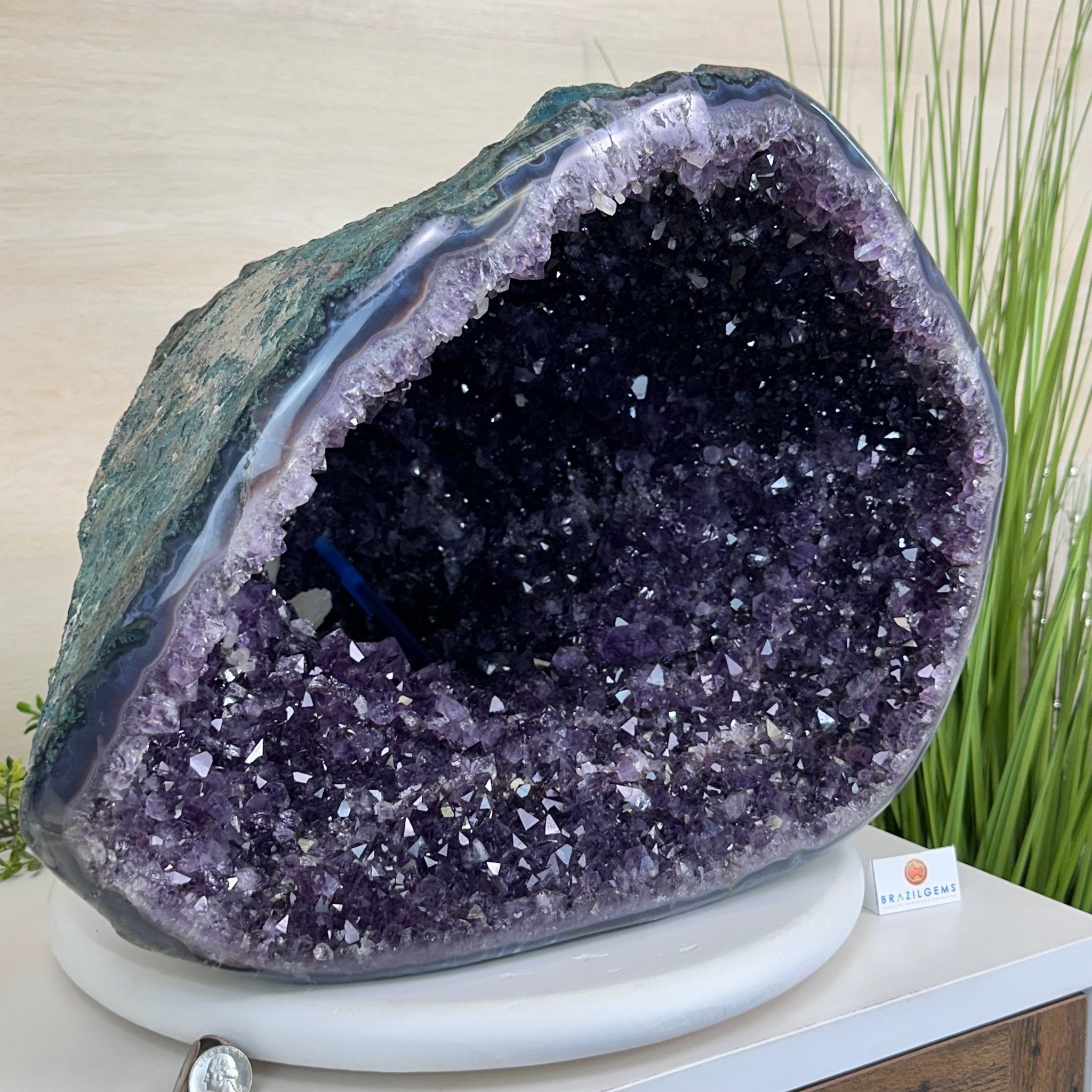 Extra Quality Brazilian Amethyst Cone, 66 lbs & 13.5" Tall 5619AM - 025 - Brazil GemsBrazil GemsExtra Quality Brazilian Amethyst Cone, 66 lbs & 13.5" Tall 5619AM - 025Crystal Cones5619AM - 025