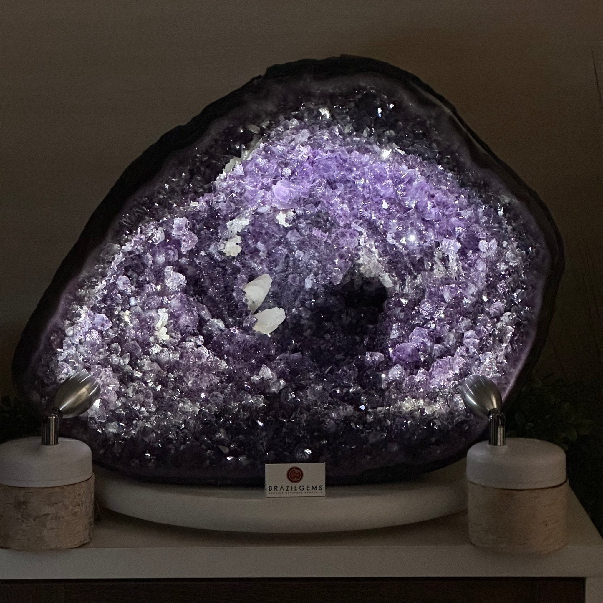 Extra Quality Brazilian Amethyst Cone, 66 lbs & 13.5" Tall 5619AM - 025 - Brazil GemsBrazil GemsExtra Quality Brazilian Amethyst Cone, 66 lbs & 13.5" Tall 5619AM - 025Crystal Cones5619AM - 025
