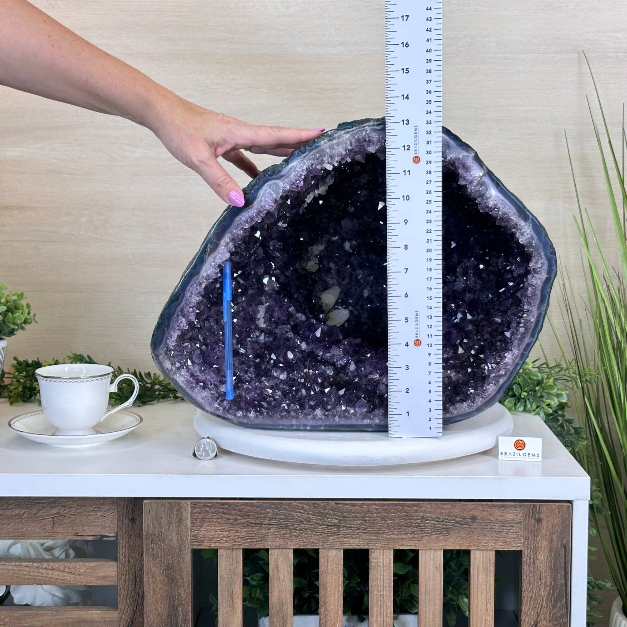 Extra Quality Brazilian Amethyst Cone, 66 lbs & 13.5" Tall 5619AM - 025 - Brazil GemsBrazil GemsExtra Quality Brazilian Amethyst Cone, 66 lbs & 13.5" Tall 5619AM - 025Crystal Cones5619AM - 025