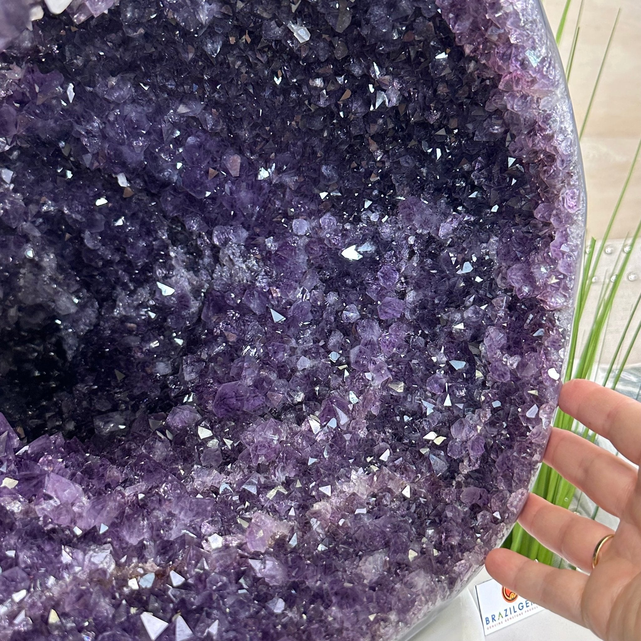 Extra Quality Brazilian Amethyst Cone, 66 lbs & 13.5" Tall 5619AM - 025 - Brazil GemsBrazil GemsExtra Quality Brazilian Amethyst Cone, 66 lbs & 13.5" Tall 5619AM - 025Crystal Cones5619AM - 025