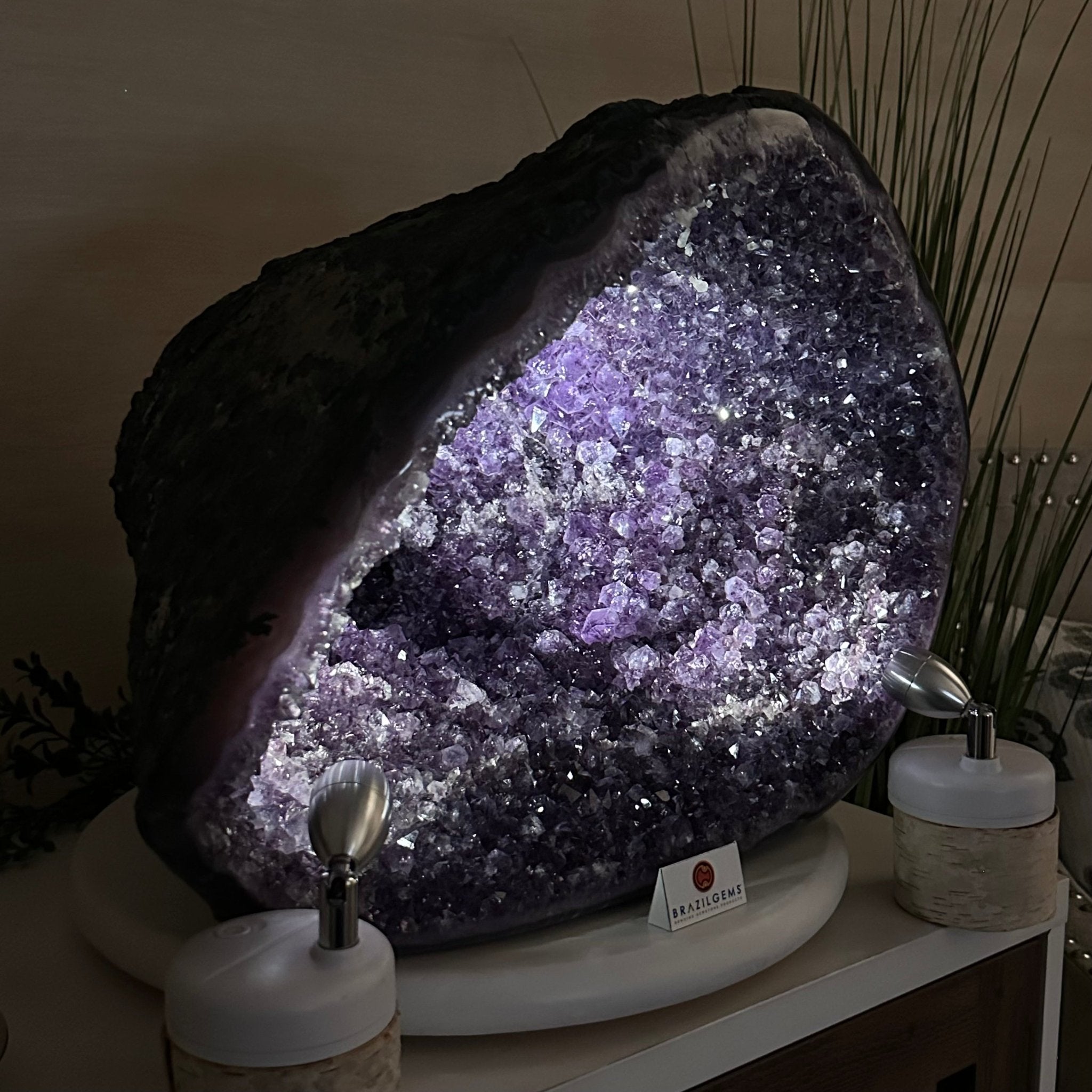 Extra Quality Brazilian Amethyst Cone, 66 lbs & 13.5" Tall 5619AM - 025 - Brazil GemsBrazil GemsExtra Quality Brazilian Amethyst Cone, 66 lbs & 13.5" Tall 5619AM - 025Crystal Cones5619AM - 025