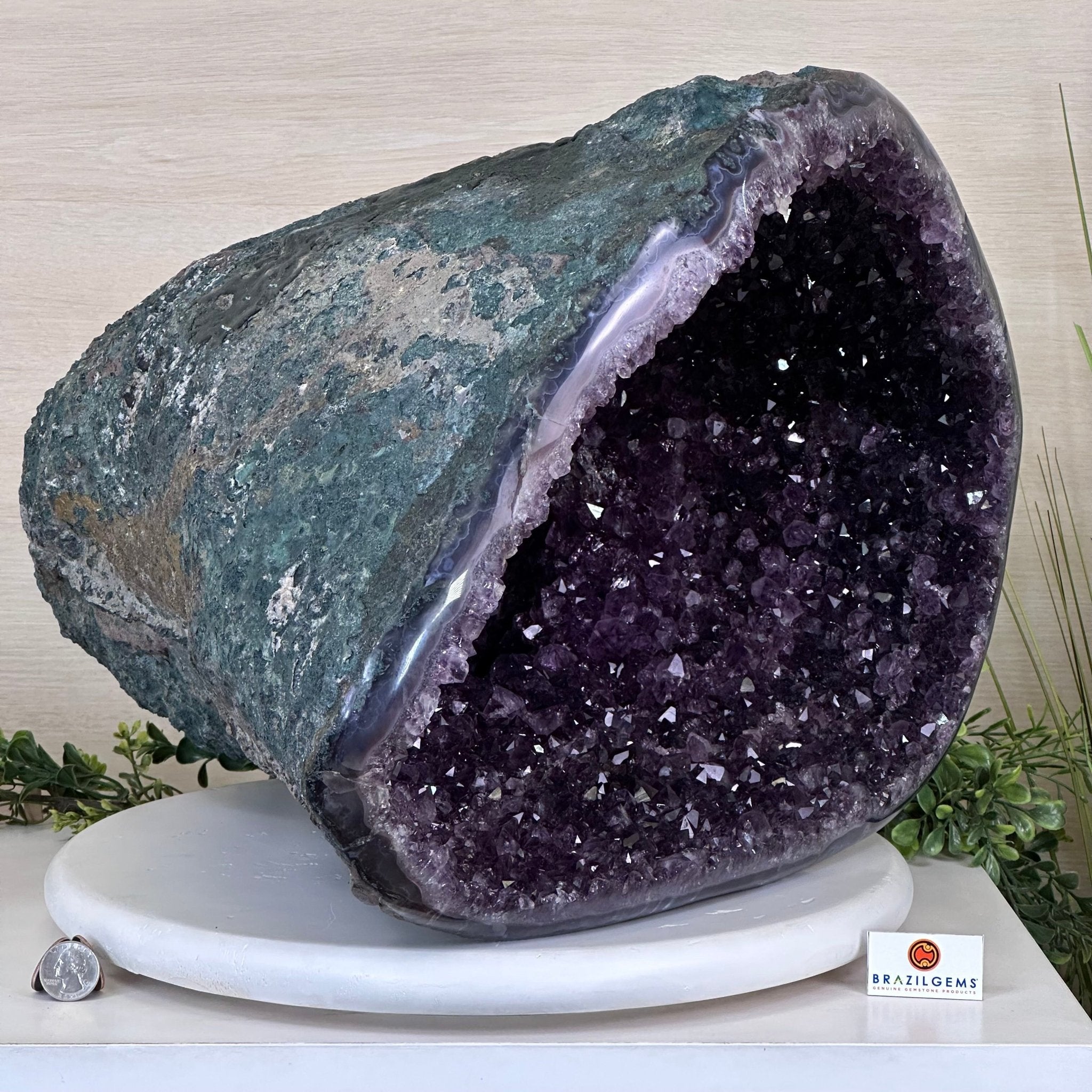 Extra Quality Brazilian Amethyst Cone, 66 lbs & 13.5" Tall 5619AM - 025 - Brazil GemsBrazil GemsExtra Quality Brazilian Amethyst Cone, 66 lbs & 13.5" Tall 5619AM - 025Crystal Cones5619AM - 025
