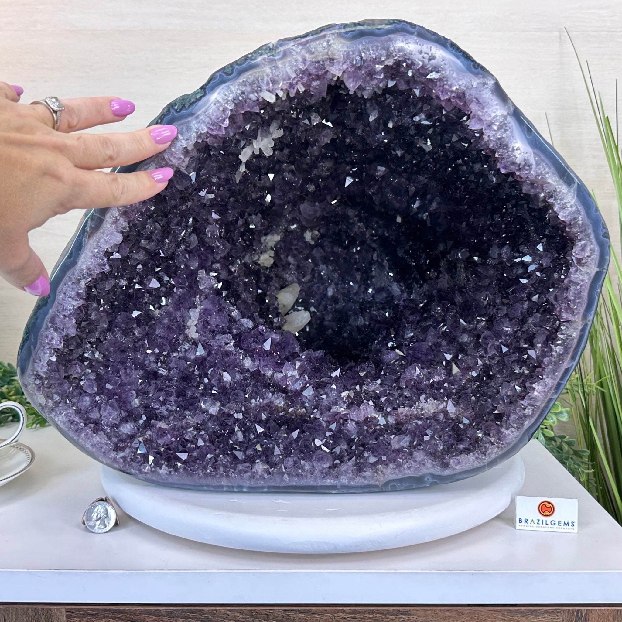 Extra Quality Brazilian Amethyst Cone, 66 lbs & 13.5" Tall 5619AM - 025 - Brazil GemsBrazil GemsExtra Quality Brazilian Amethyst Cone, 66 lbs & 13.5" Tall 5619AM - 025Crystal Cones5619AM - 025