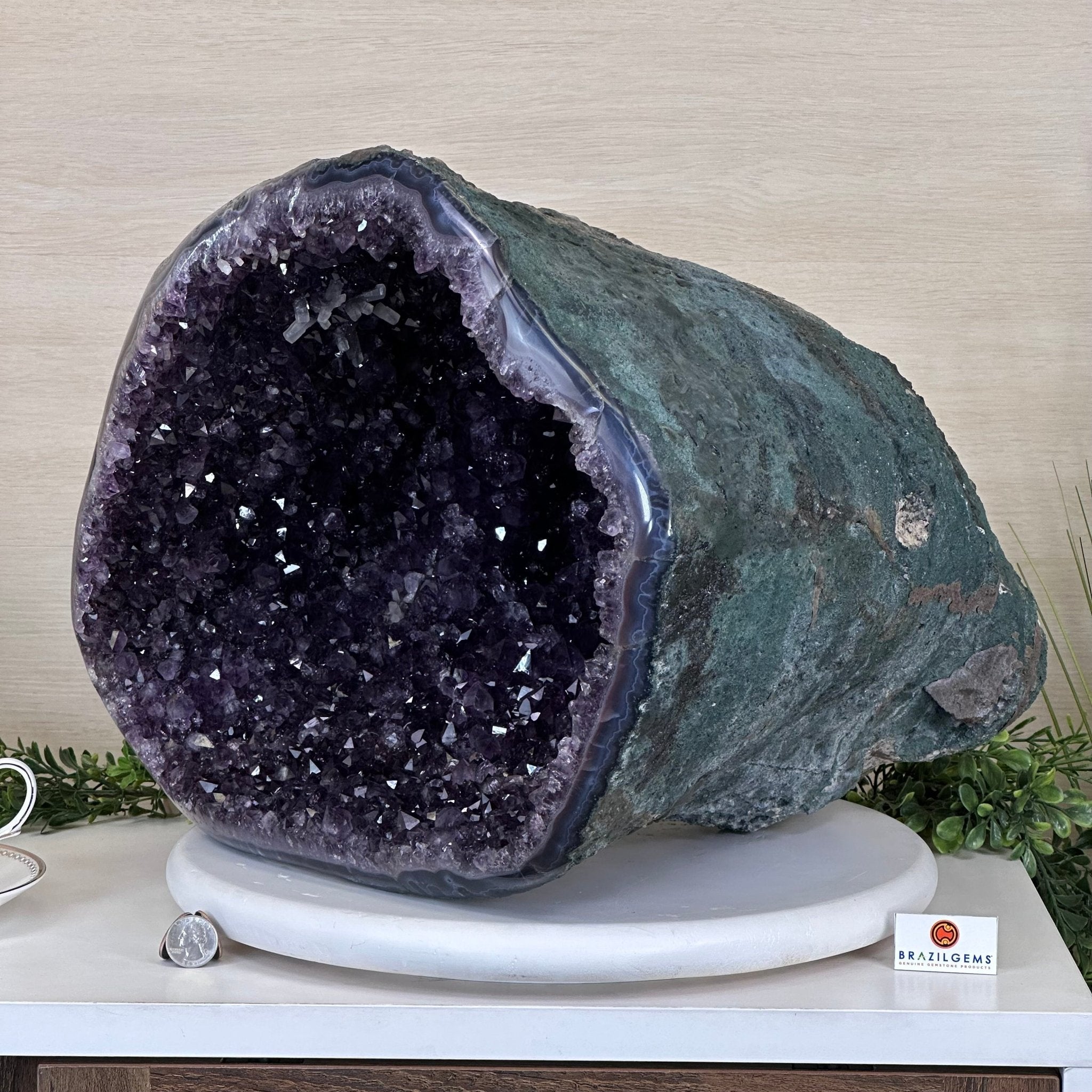 Extra Quality Brazilian Amethyst Cone, 66 lbs & 13.5" Tall 5619AM - 025 - Brazil GemsBrazil GemsExtra Quality Brazilian Amethyst Cone, 66 lbs & 13.5" Tall 5619AM - 025Crystal Cones5619AM - 025