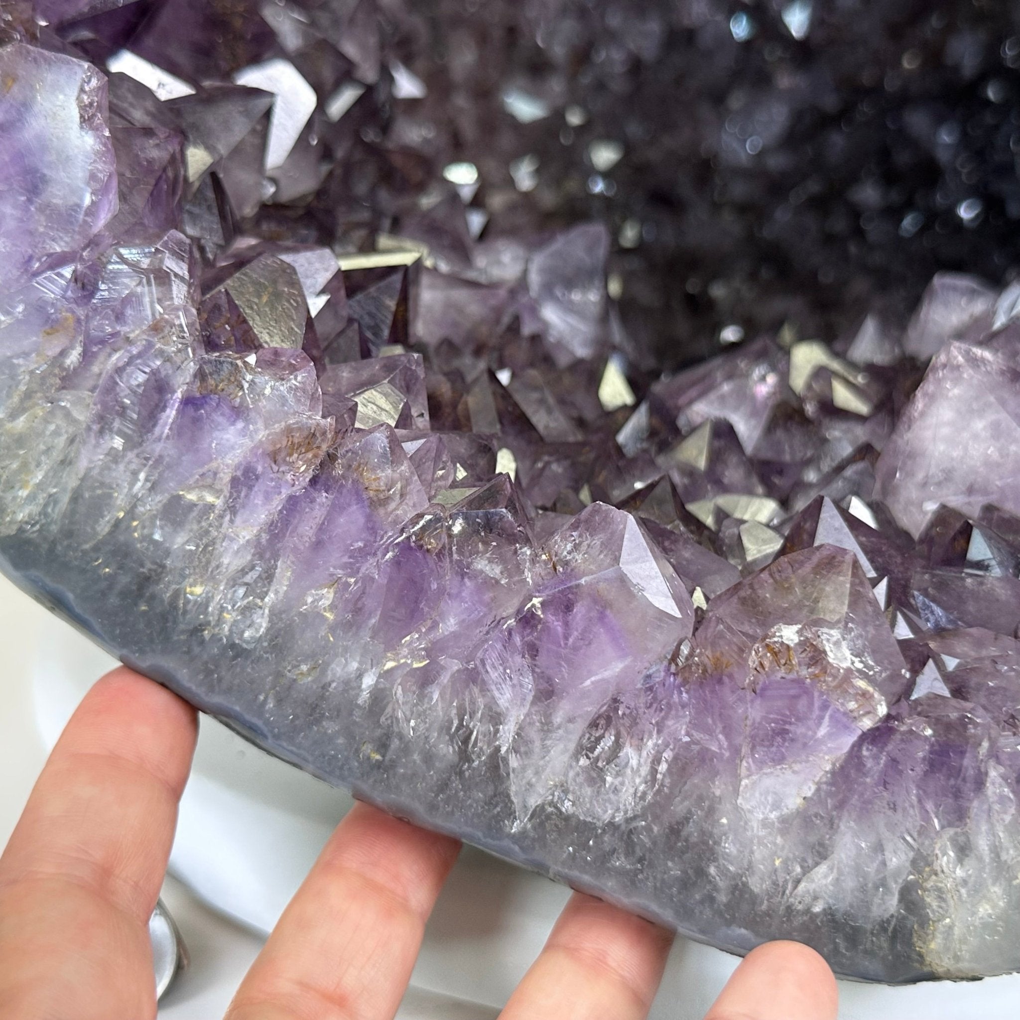 Extra Quality Brazilian Amethyst Cone, 76 lbs & 12.5" Tall 5619AM - 026 - Brazil GemsBrazil GemsExtra Quality Brazilian Amethyst Cone, 76 lbs & 12.5" Tall 5619AM - 026Crystal Cones5619AM - 026