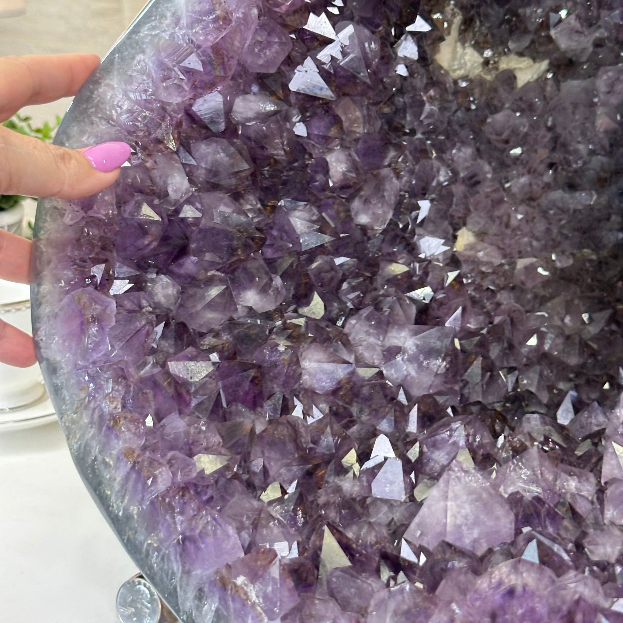 Extra Quality Brazilian Amethyst Cone, 76 lbs & 12.5" Tall 5619AM - 026 - Brazil GemsBrazil GemsExtra Quality Brazilian Amethyst Cone, 76 lbs & 12.5" Tall 5619AM - 026Crystal Cones5619AM - 026