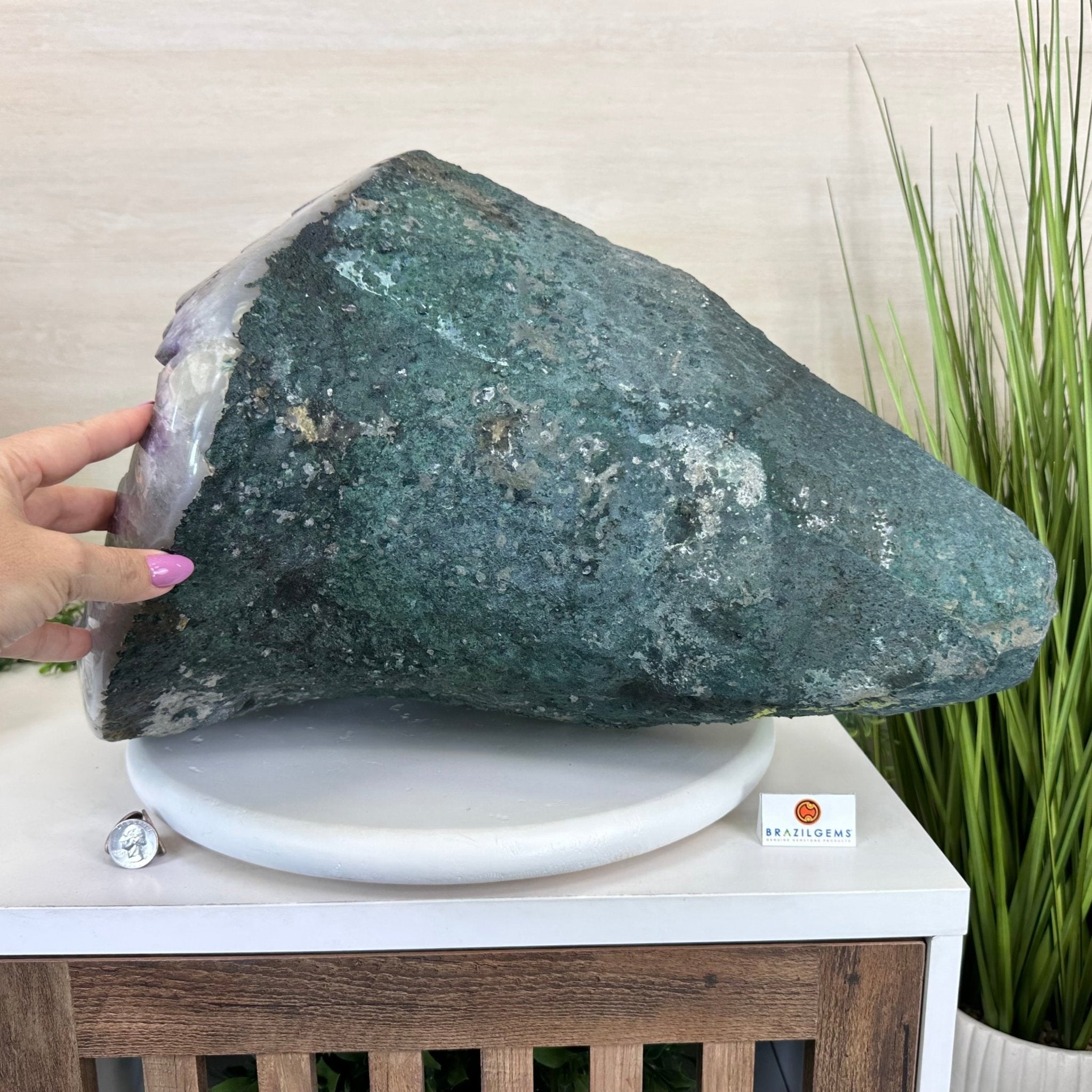 Extra Quality Brazilian Amethyst Cone, 76 lbs & 12.5" Tall 5619AM - 026 - Brazil GemsBrazil GemsExtra Quality Brazilian Amethyst Cone, 76 lbs & 12.5" Tall 5619AM - 026Crystal Cones5619AM - 026