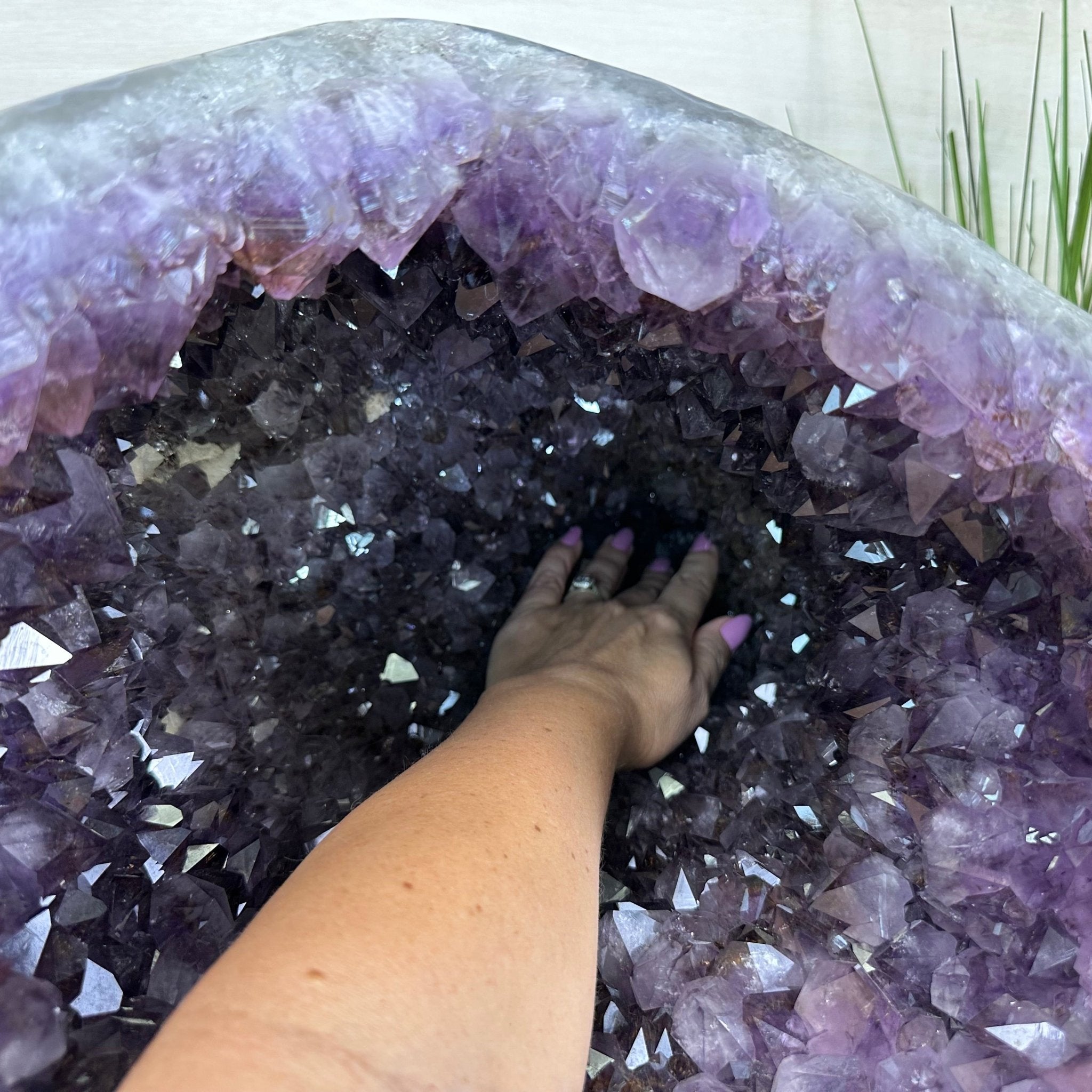 Extra Quality Brazilian Amethyst Cone, 76 lbs & 12.5" Tall 5619AM - 026 - Brazil GemsBrazil GemsExtra Quality Brazilian Amethyst Cone, 76 lbs & 12.5" Tall 5619AM - 026Crystal Cones5619AM - 026