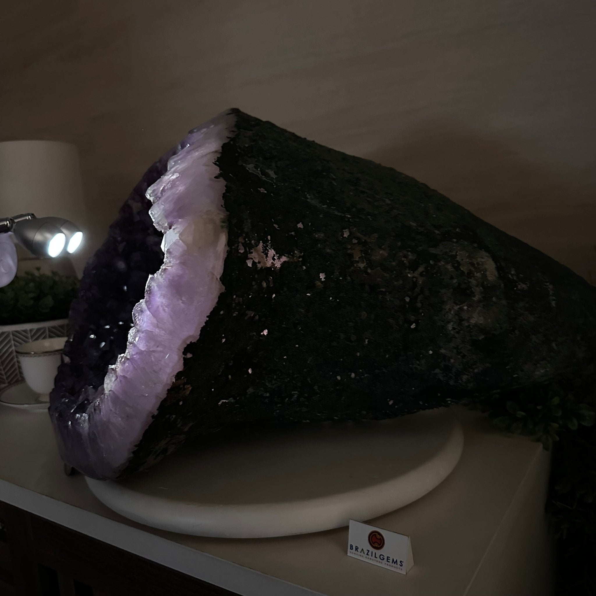 Extra Quality Brazilian Amethyst Cone, 76 lbs & 12.5" Tall 5619AM - 026 - Brazil GemsBrazil GemsExtra Quality Brazilian Amethyst Cone, 76 lbs & 12.5" Tall 5619AM - 026Crystal Cones5619AM - 026