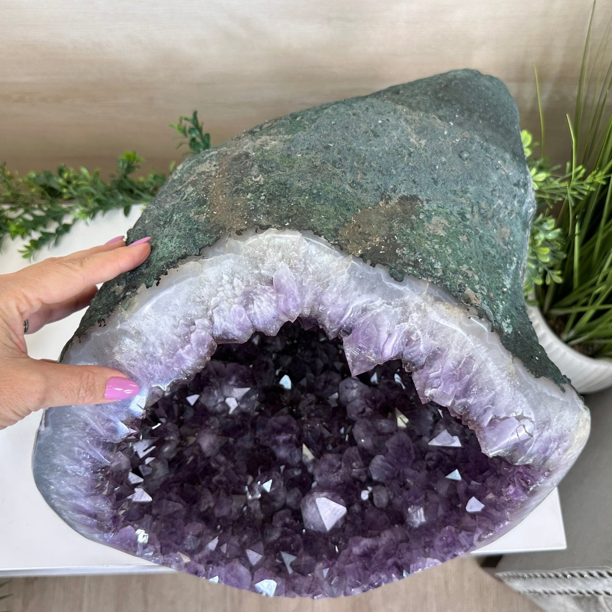 Extra Quality Brazilian Amethyst Cone, 76 lbs & 12.5" Tall 5619AM - 026 - Brazil GemsBrazil GemsExtra Quality Brazilian Amethyst Cone, 76 lbs & 12.5" Tall 5619AM - 026Crystal Cones5619AM - 026