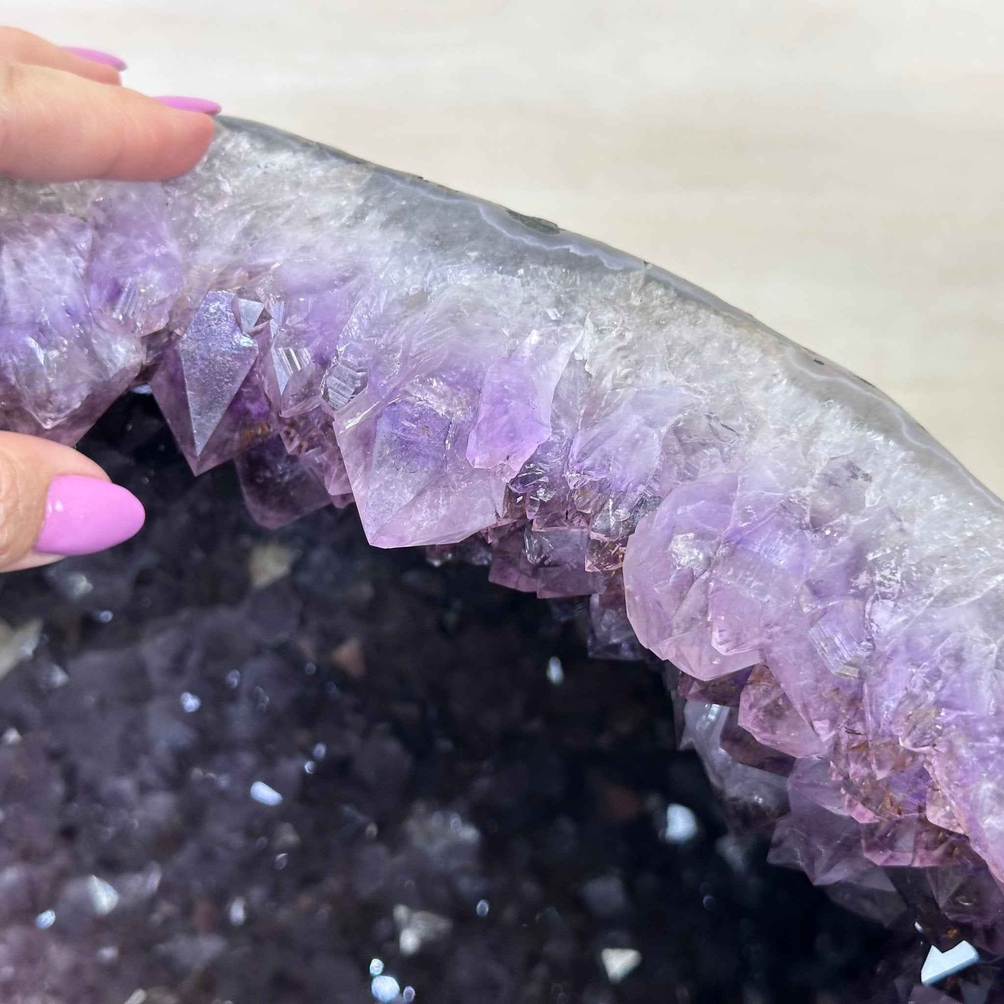 Extra Quality Brazilian Amethyst Cone, 76 lbs & 12.5" Tall 5619AM - 026 - Brazil GemsBrazil GemsExtra Quality Brazilian Amethyst Cone, 76 lbs & 12.5" Tall 5619AM - 026Crystal Cones5619AM - 026